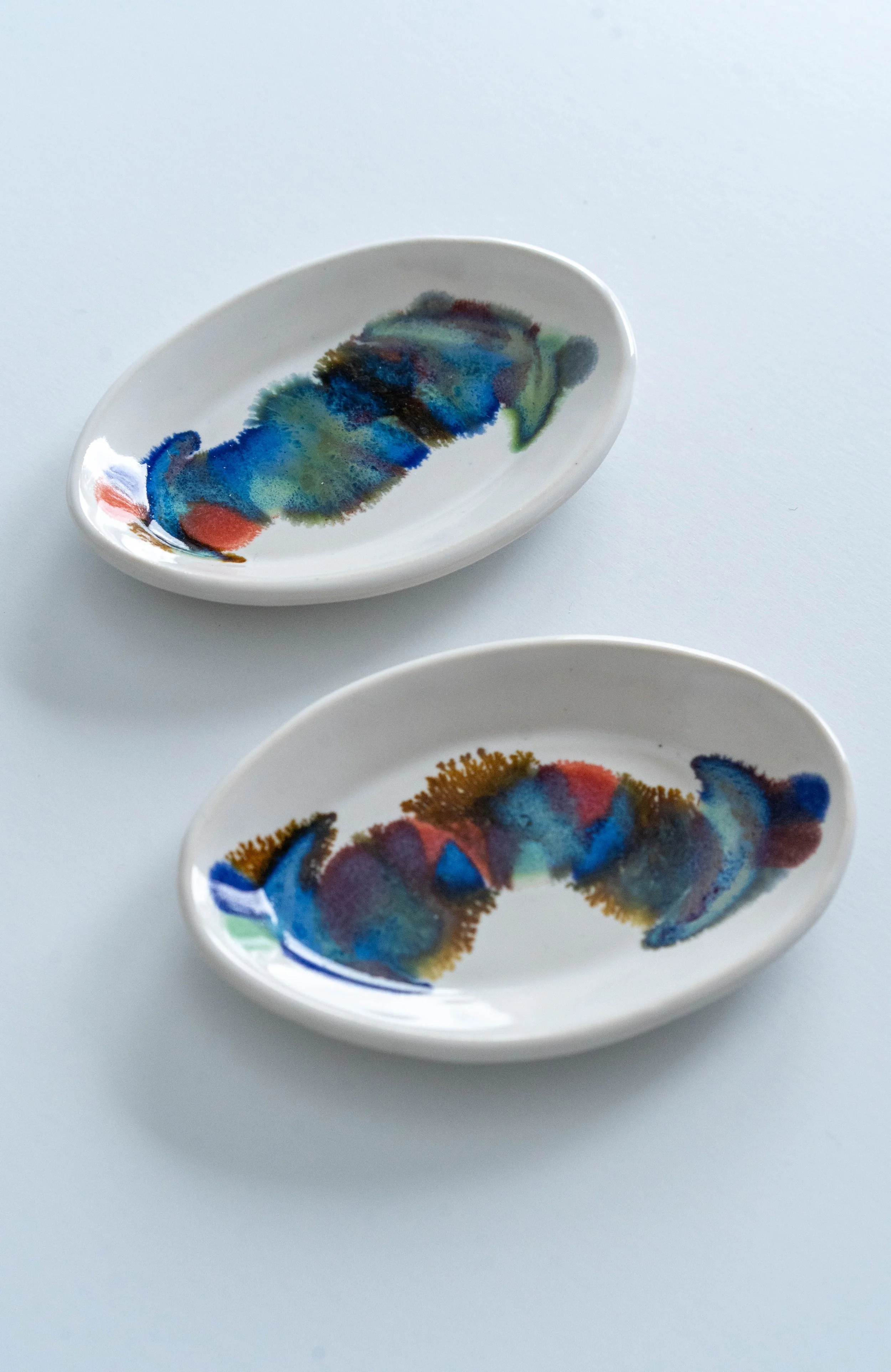Trinket Dishes (Set of 2 in Glazey River)