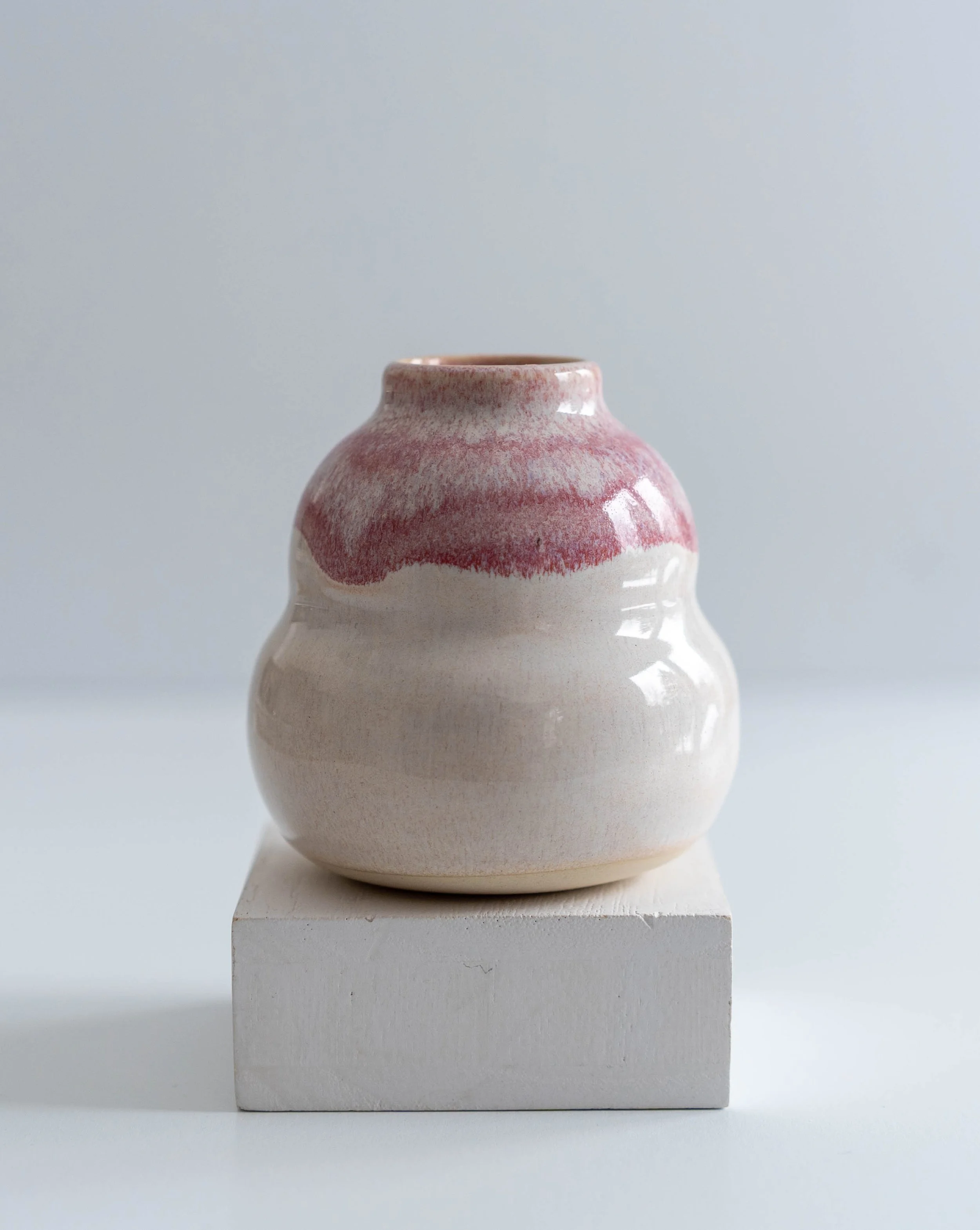Bud Vase in Raspberry Cream