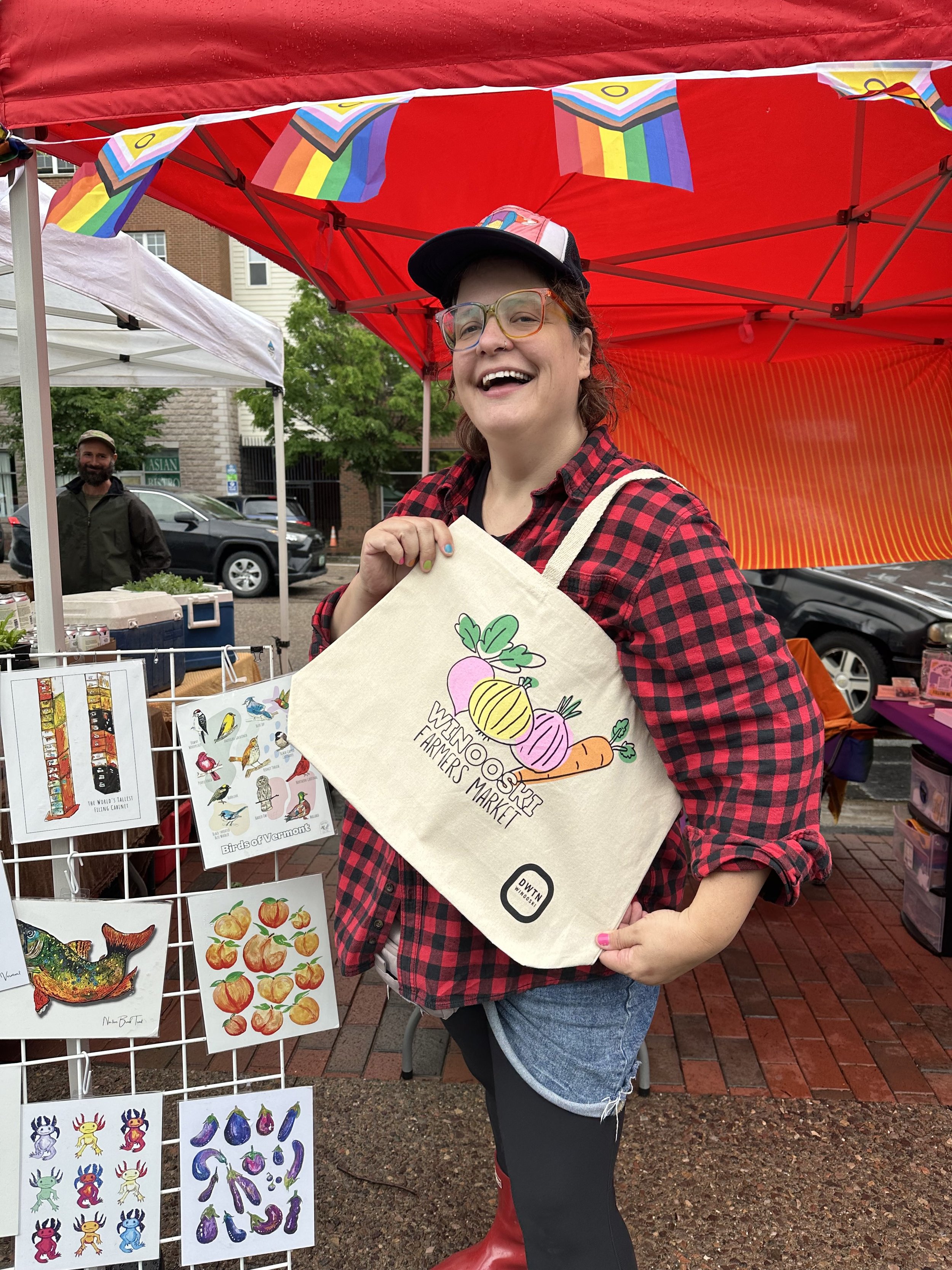 Queer Artist HoneyBee Heather at Vermont Farmers Market in Winooski Vermont