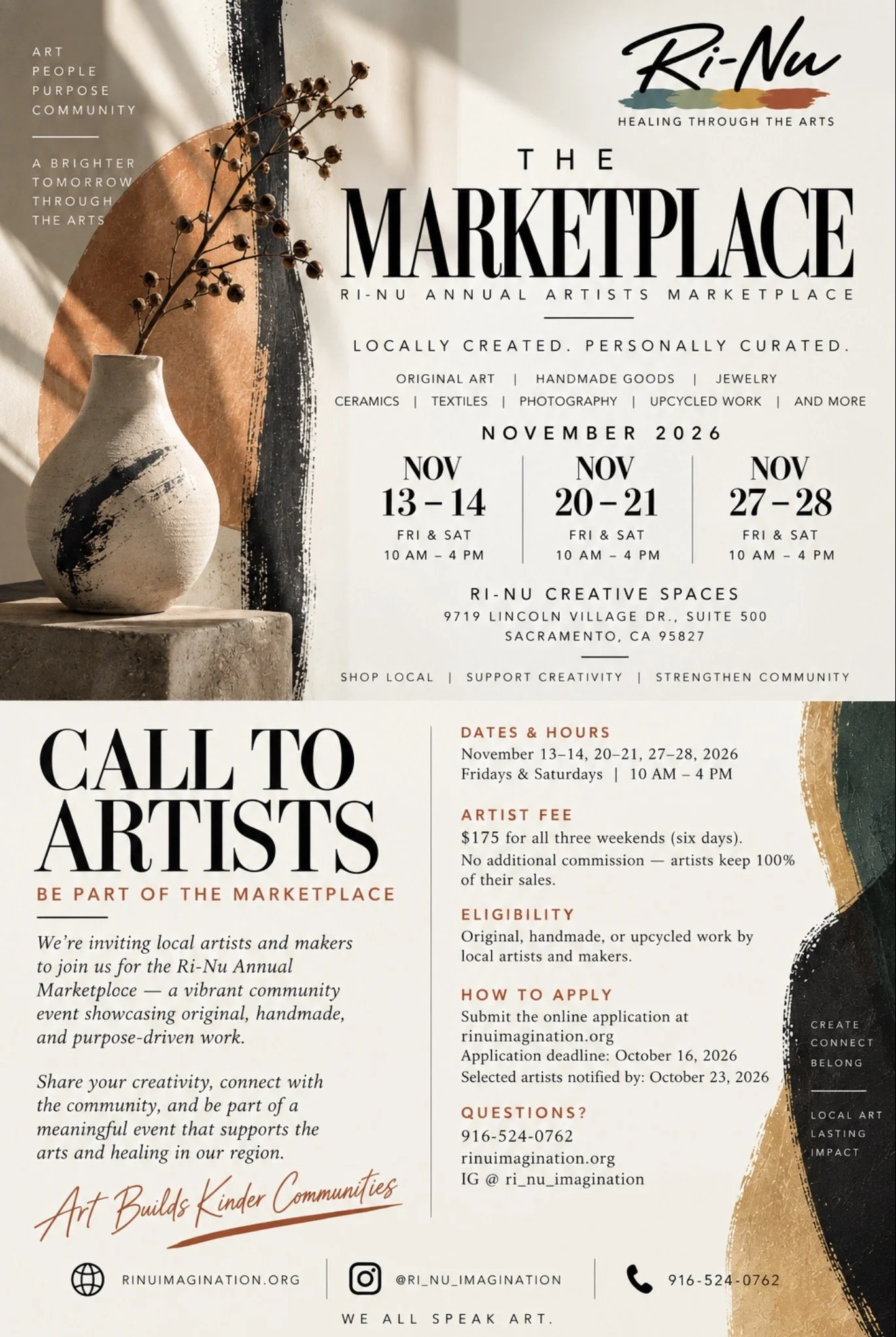 Ri-Nu Imagination - Annual Artists Marketplace - Call to Artists