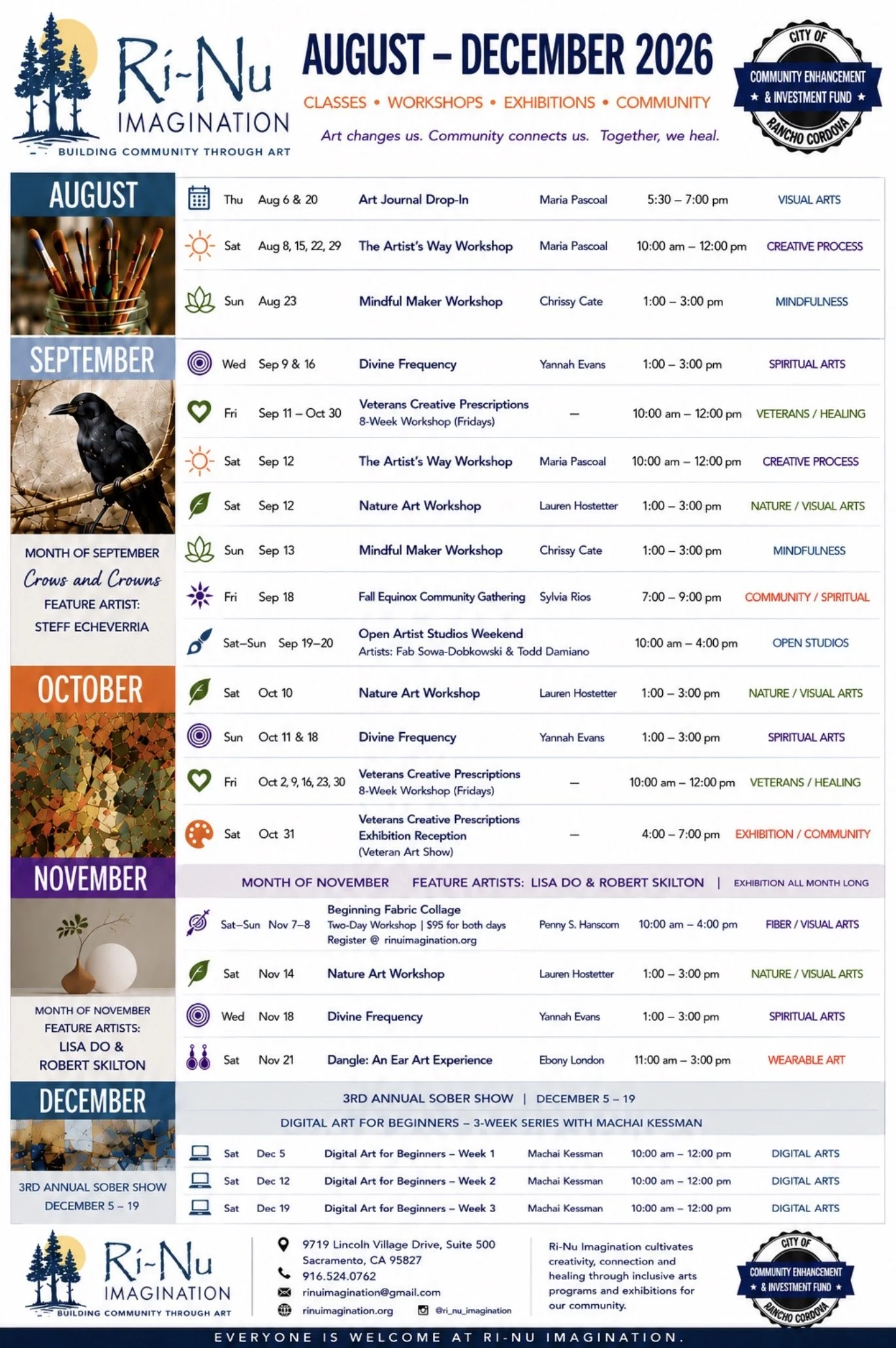 Ri-Nu Imagination - August to December 2026 Calendar