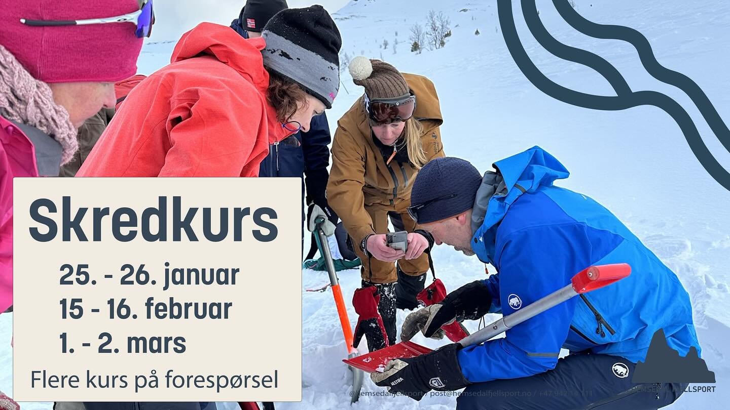 I vinter kj&oslash;rer vi &aring;pne 2 dagers Skredkurs og 2 dagers Toppturkurs her i Hemsedal. Her er det bare &aring; melde seg p&aring;😃.

I tillegg kj&oslash;rer vi flere kurs p&aring; foresp&oslash;rsel slik vi alltid har gjort.
Se mer informas
