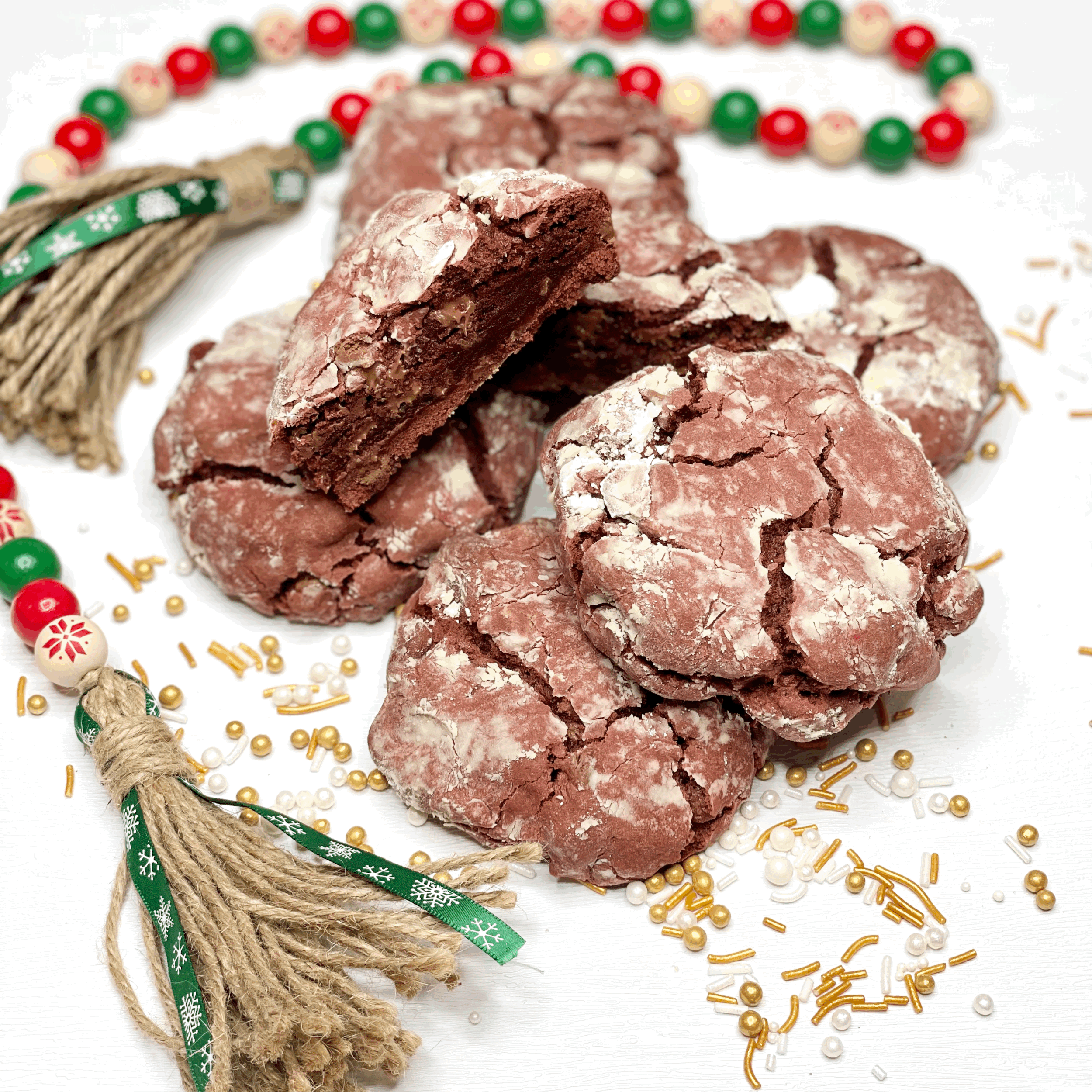 Gourmet Red Velvet Crinkle Cookies