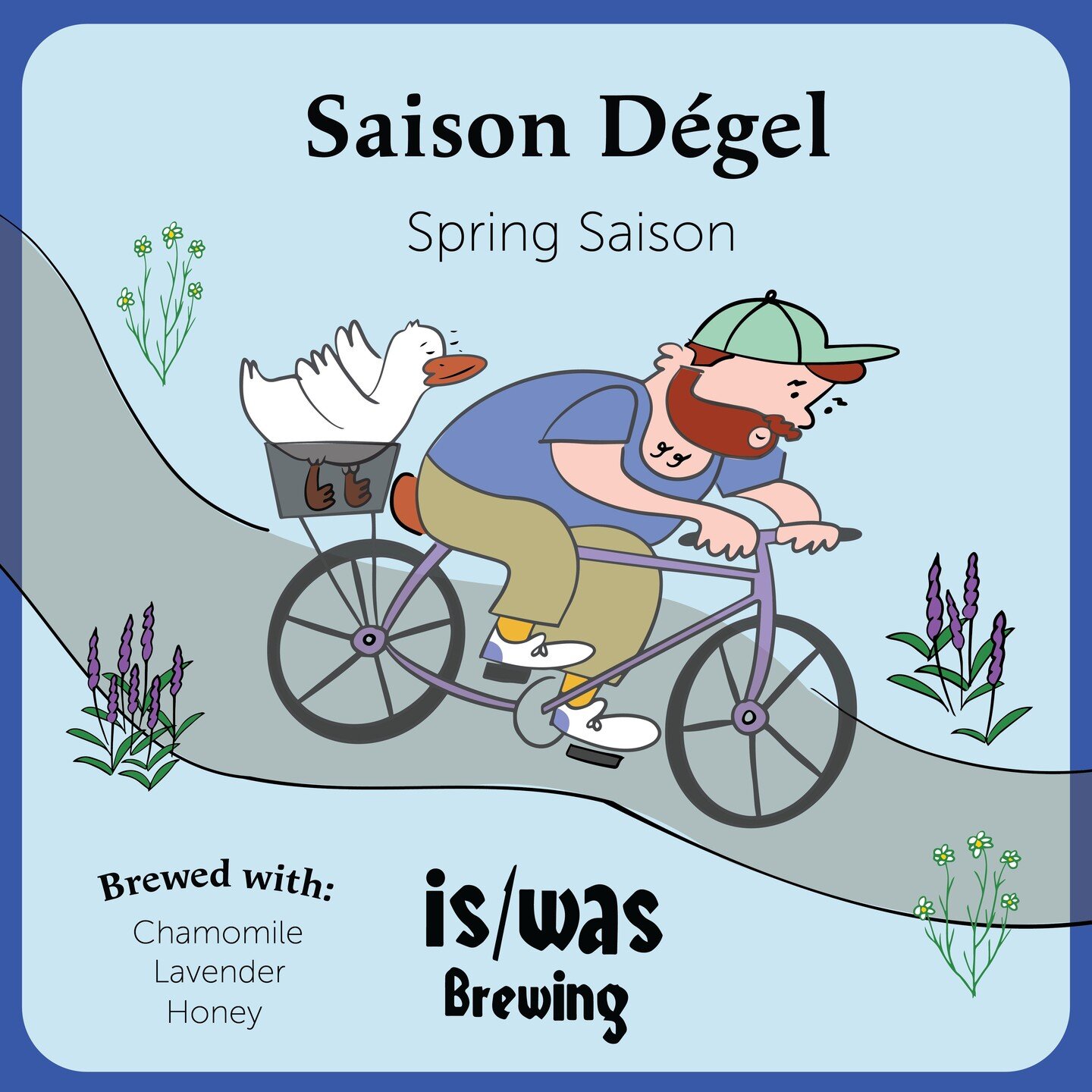 Saison D&eacute;gel, our Spring saison brewed with chamomile, lavender and honey, is available now in our online store for pickup at @begylebrewing (link in bio) and will hit full distro this week.⁣
⁣
Constructed to drink the thaw that spring brings,