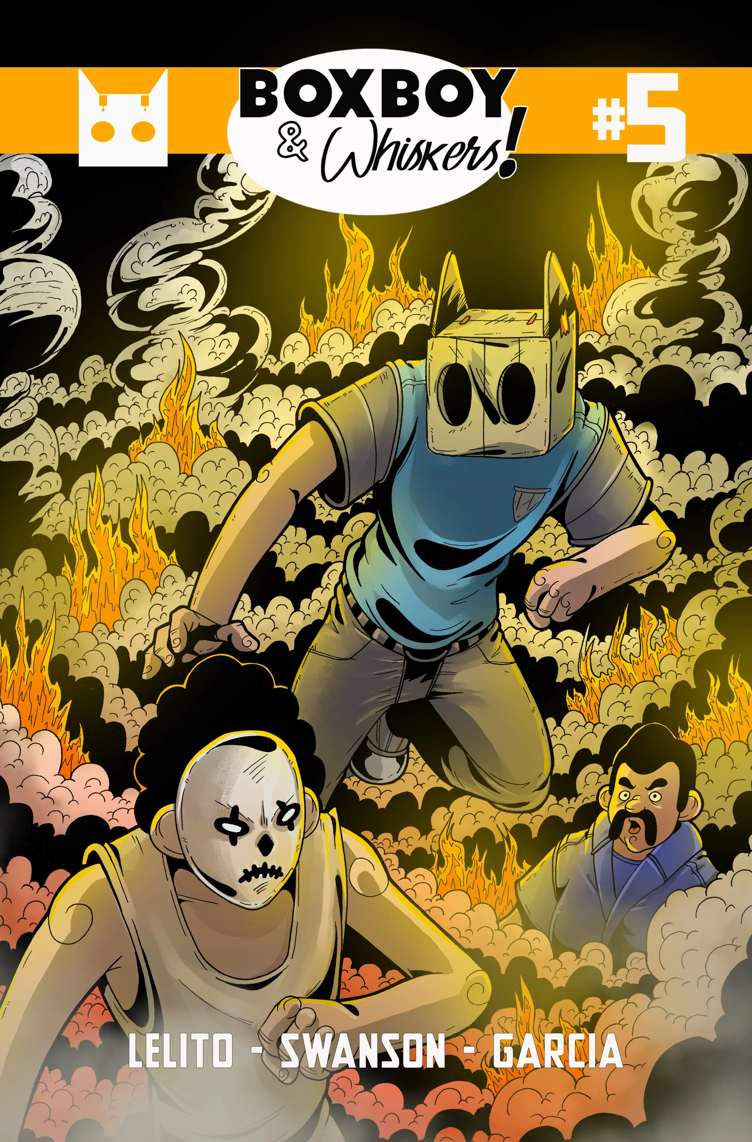 BoxBoy & Whiskers #5 Cover by Kron Swanson & Amalia Garcia (1st Printing)