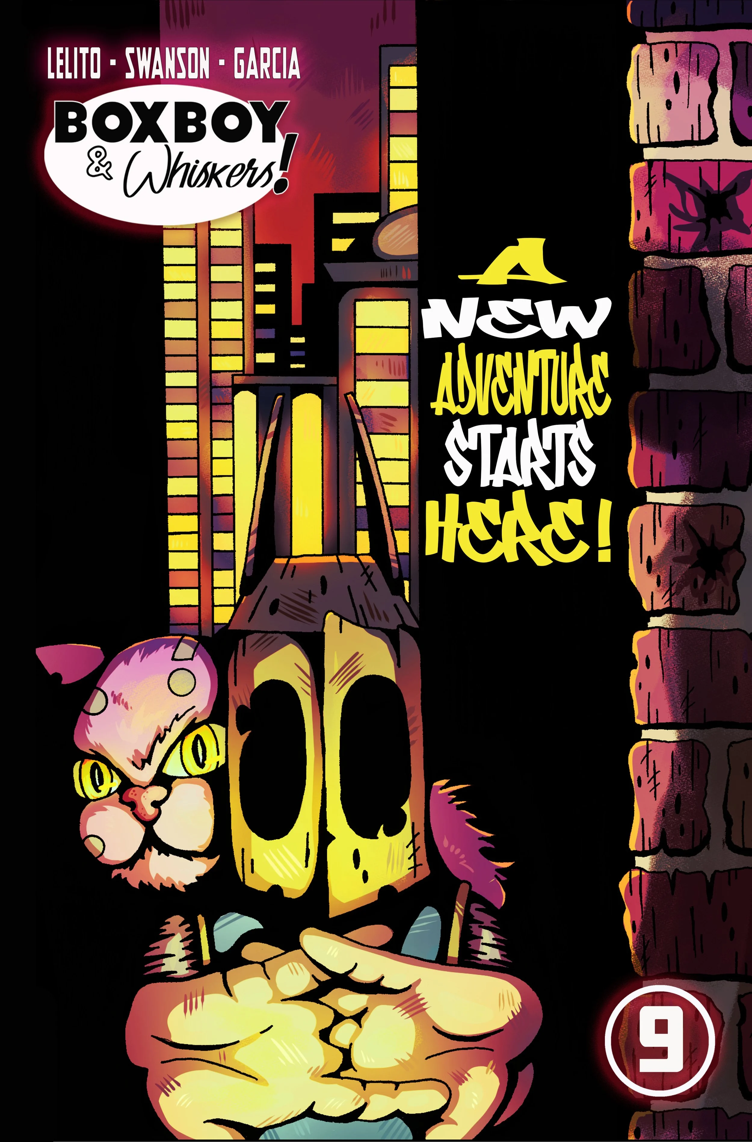 BoxBoy & Whiskers #10 Wraparound Variant Cover by Mike Koneful & Hannah Spronz