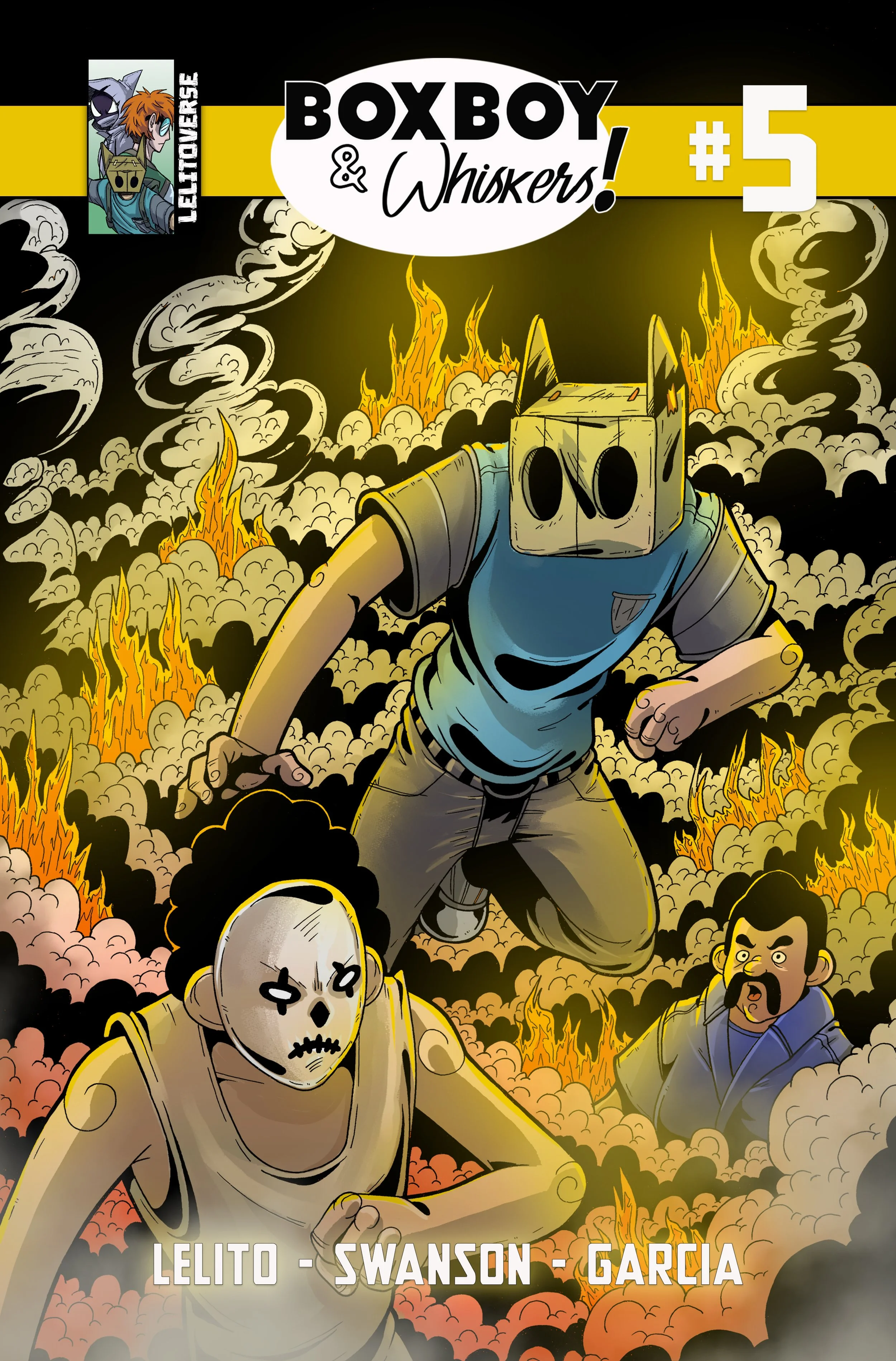 BoxBoy & Whiskers #5 Cover by Kron Swanson & Amalia Garcia (2nd Printing)