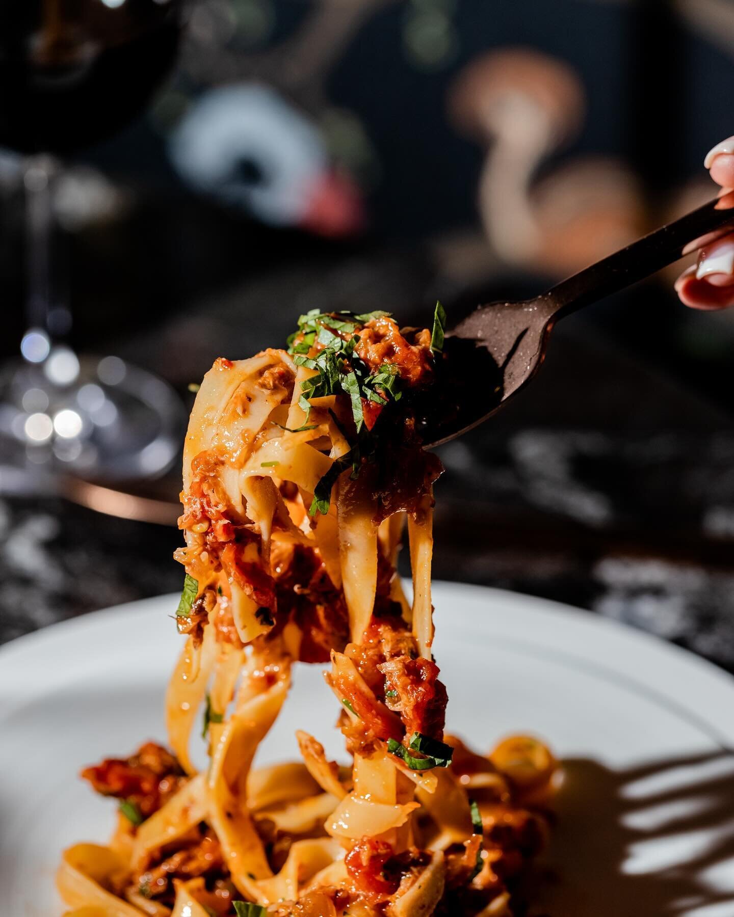 @chefjacobw makes all of our Pastas In House at The Saint. Our Pappardelle Pasta with Texas Wagyu Bolognese is definitely a favorite of all our Saints!