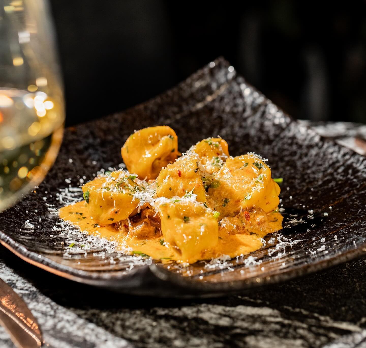 Spice up your weekend at The Saint with our Gorgonzola Tortellini, with a House Made Spicy Italian Sausage Ragu.