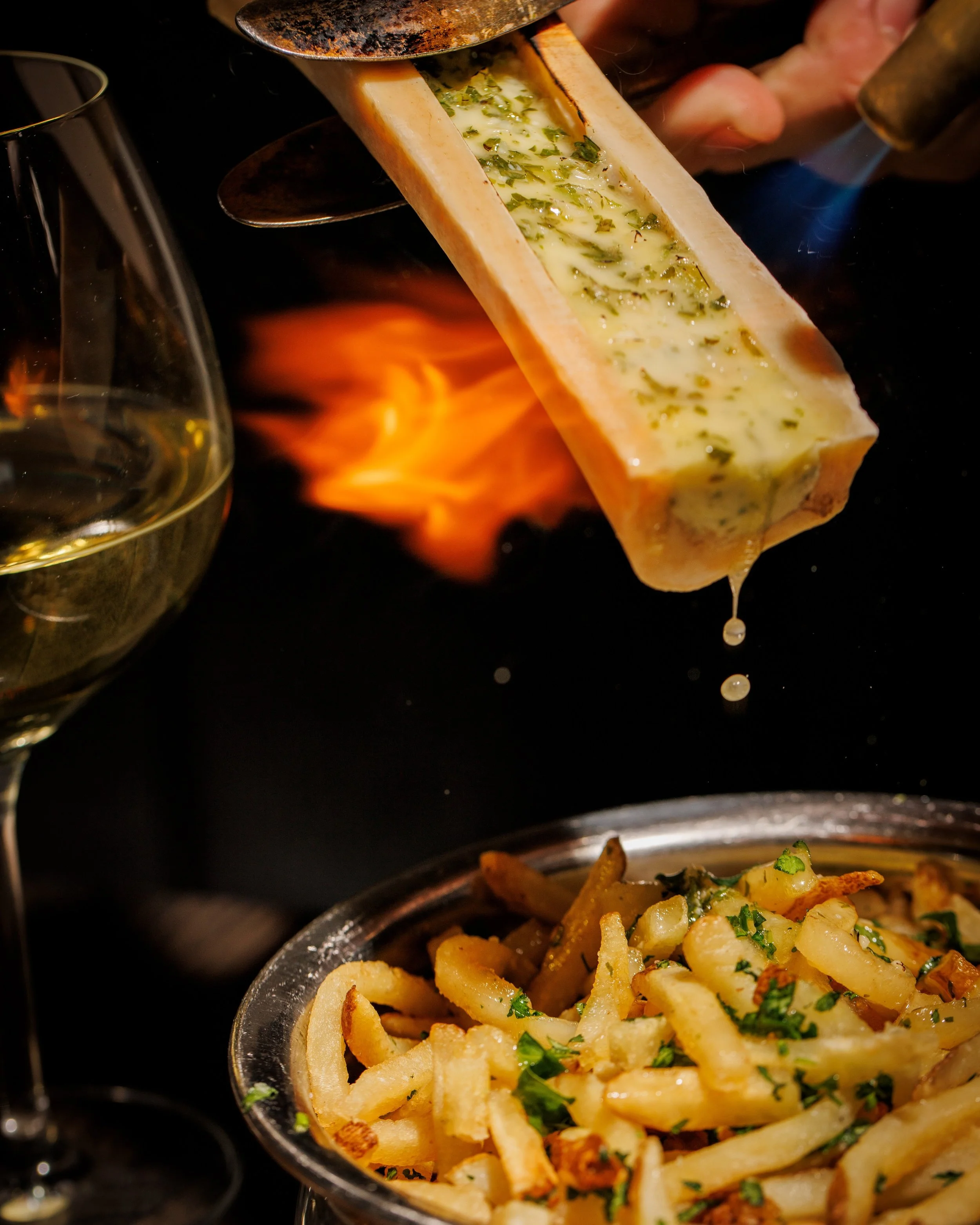 Crispy fries drenched in rich, roasted bone marrow that melts into every bite &mdash; savory, luxurious, and straight-up addictive. These aren&rsquo;t your average steakhouse fries&hellip; they&rsquo;re the kind that make you close your eyes and whis