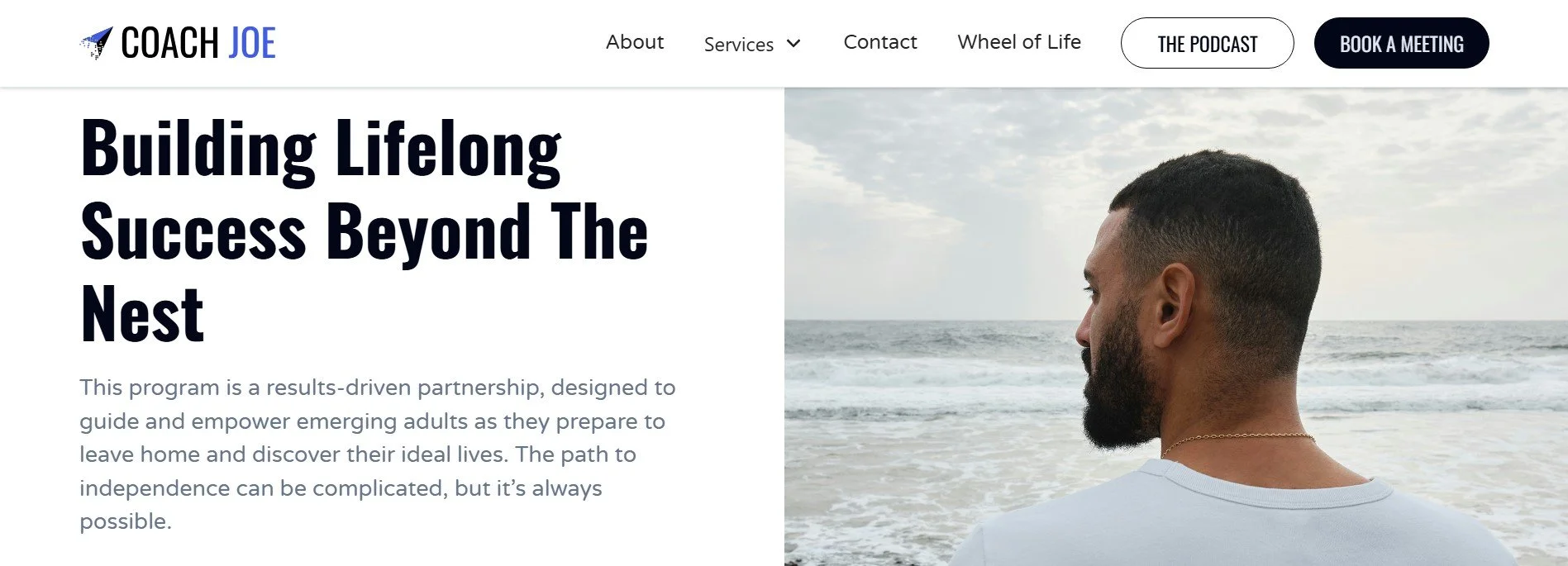 Counseling is a touchy (and expensive) subject. I wrote Coach Joe's site and brand strategy to be gentle, straightforward, and encouraging.