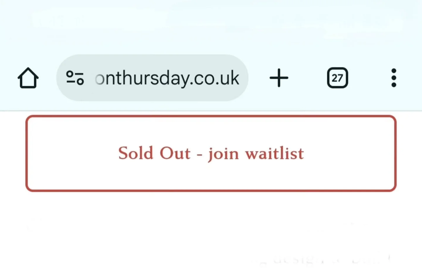 Time! 🍻 Everything except digital products on my website are now showing as SOLD OUT and won't be available online until January. 💃🏻
If you want to be notified as soon as something is available then you can join the product waitlist and you'll get