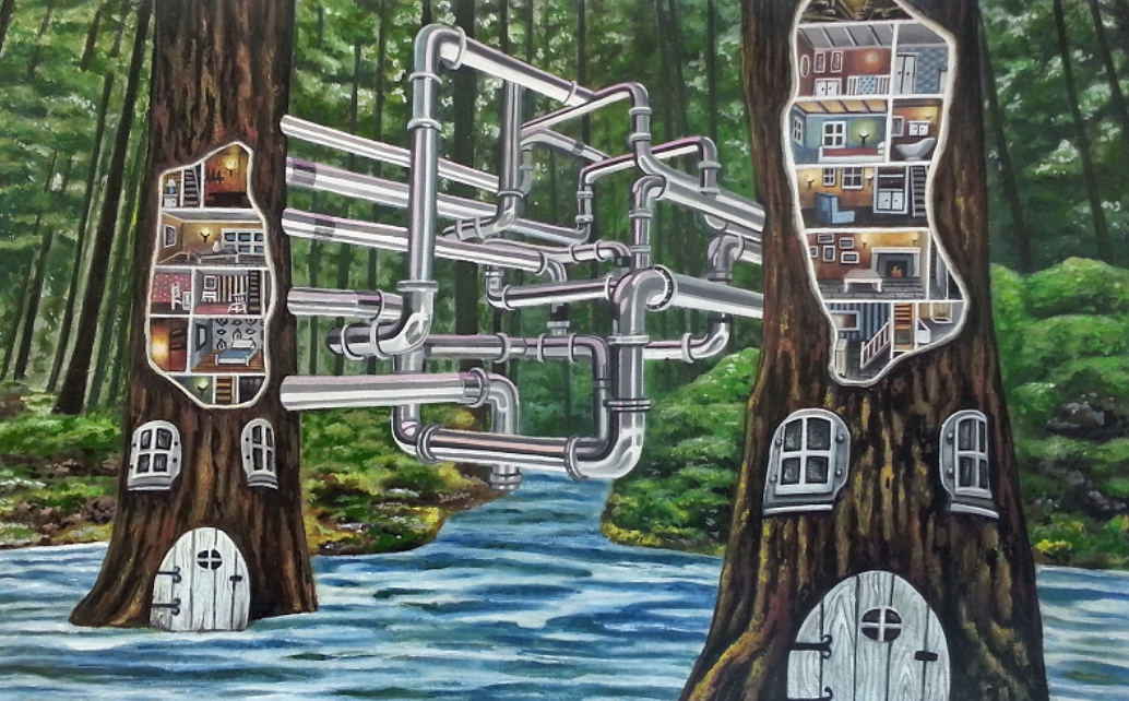 Slow Drip, gouache on mylar, 14" x 20", 2014