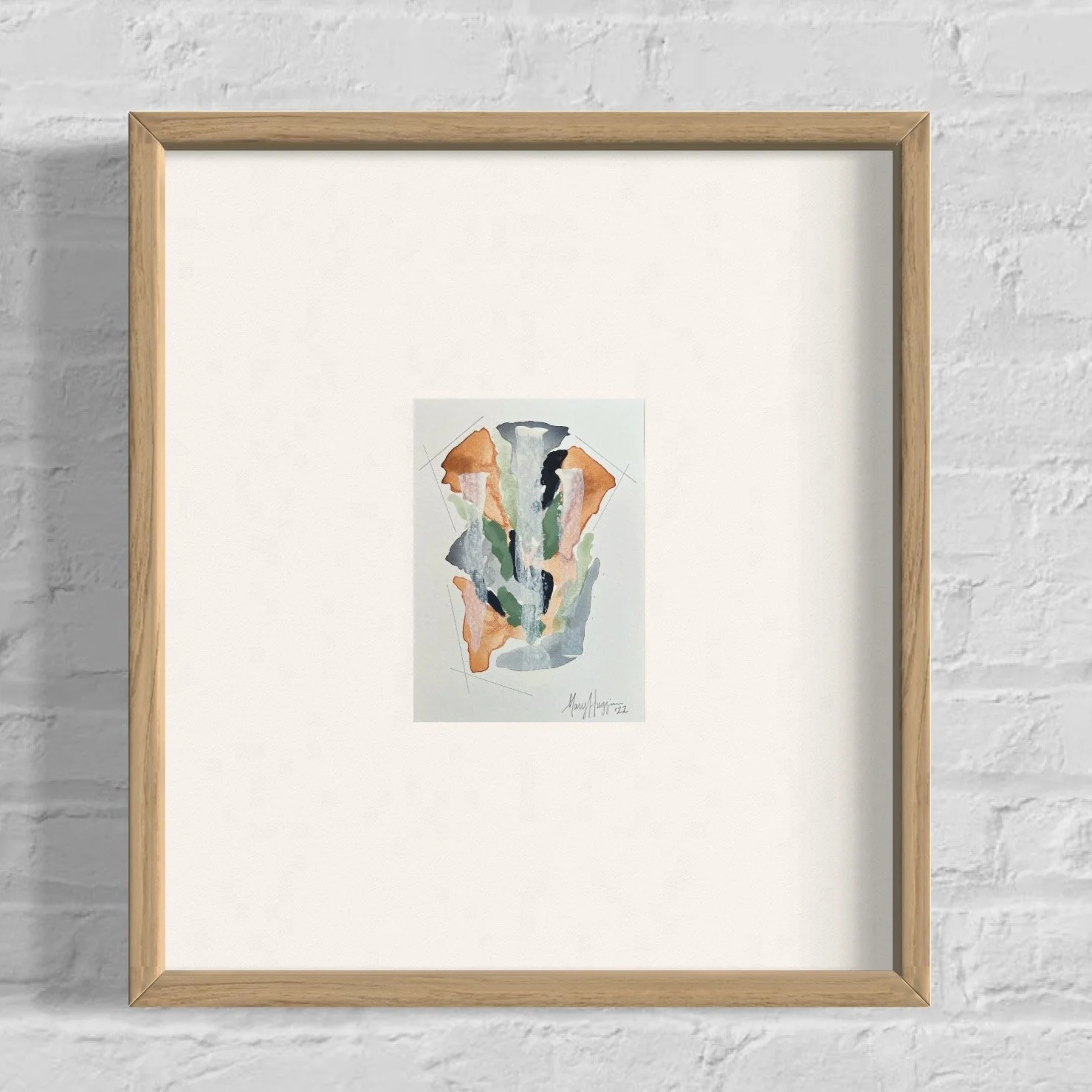 Rust and Sage 1, 7x5" mixed media, commission 2022