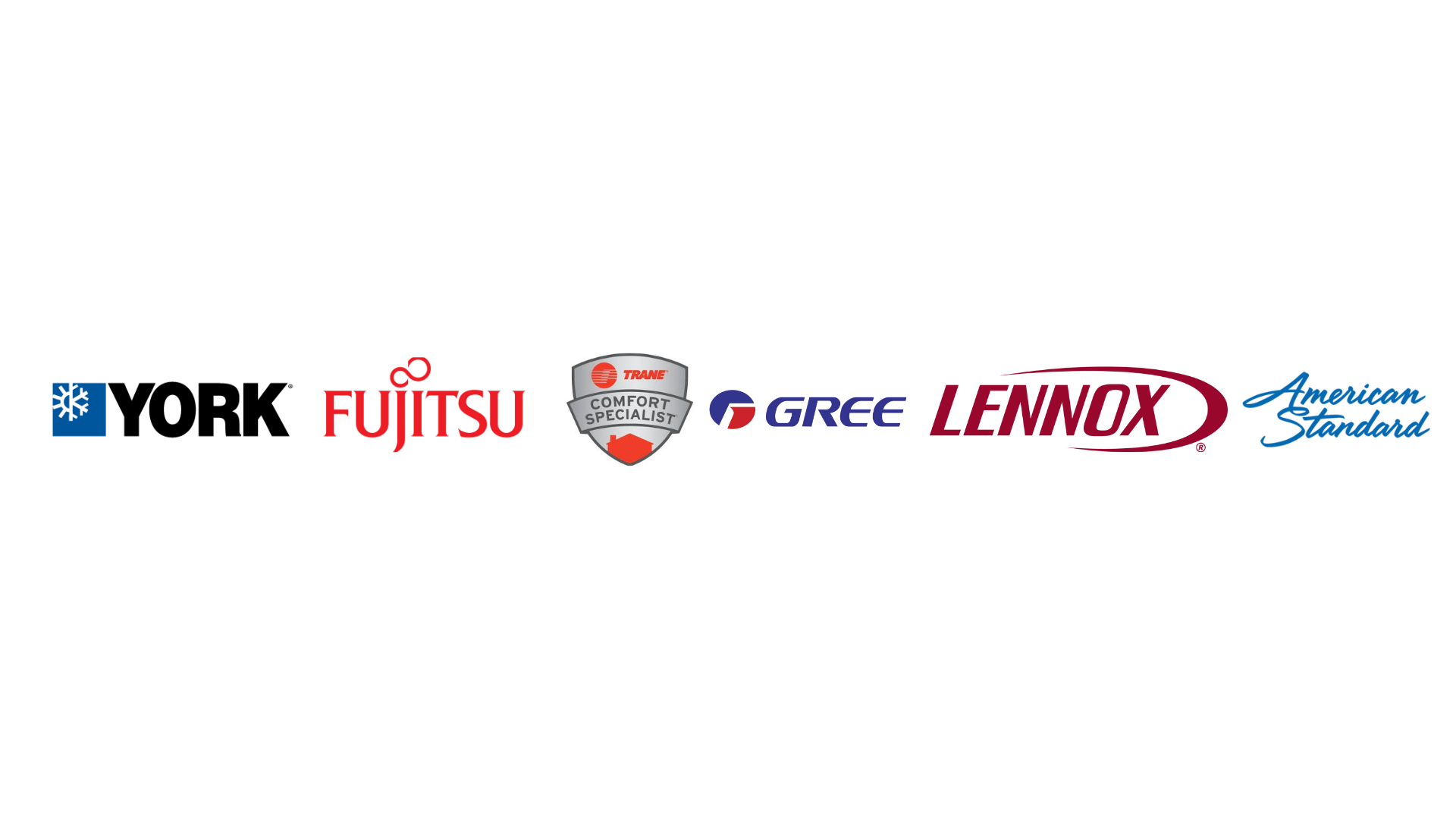 York fujitsu trane gree lennox american standard logos