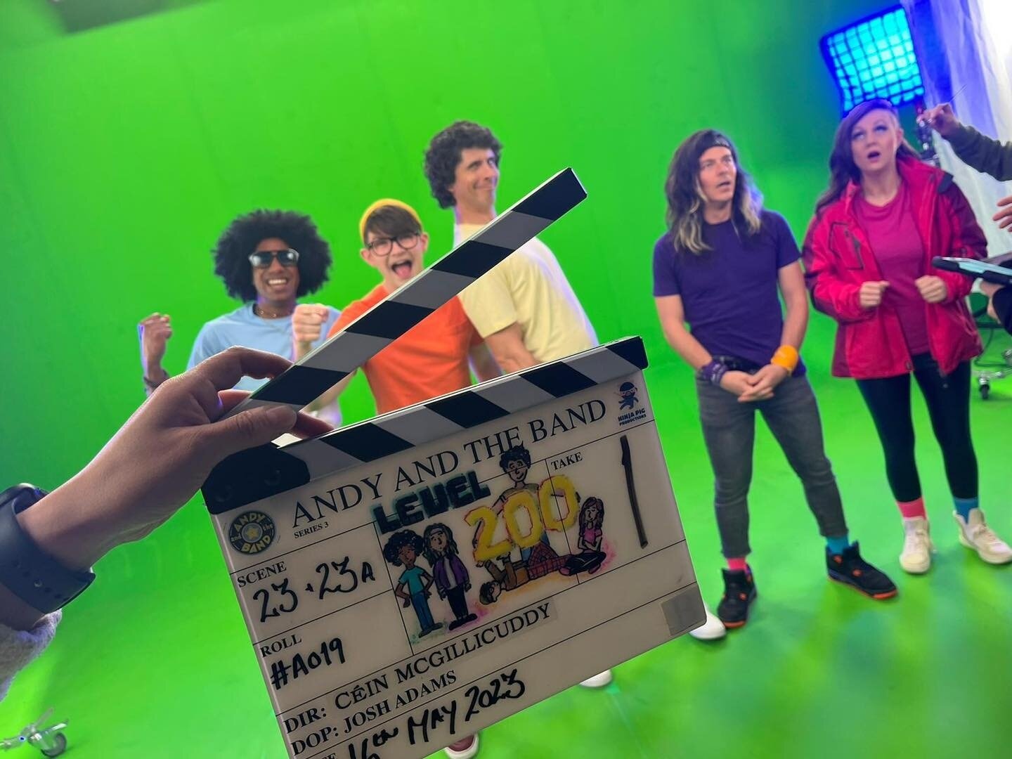 It&rsquo;s full throttle on the set of Andy and the Band Series 3. ⁠
⁠
🎬 200 slates in and it&rsquo;s only been a week&hellip;.we&rsquo;re shattered just thinking about that. Exciting times!!! 🎥📺 ⁠
⁠
#andyandtheband #ninjapigproductions #12weeksto