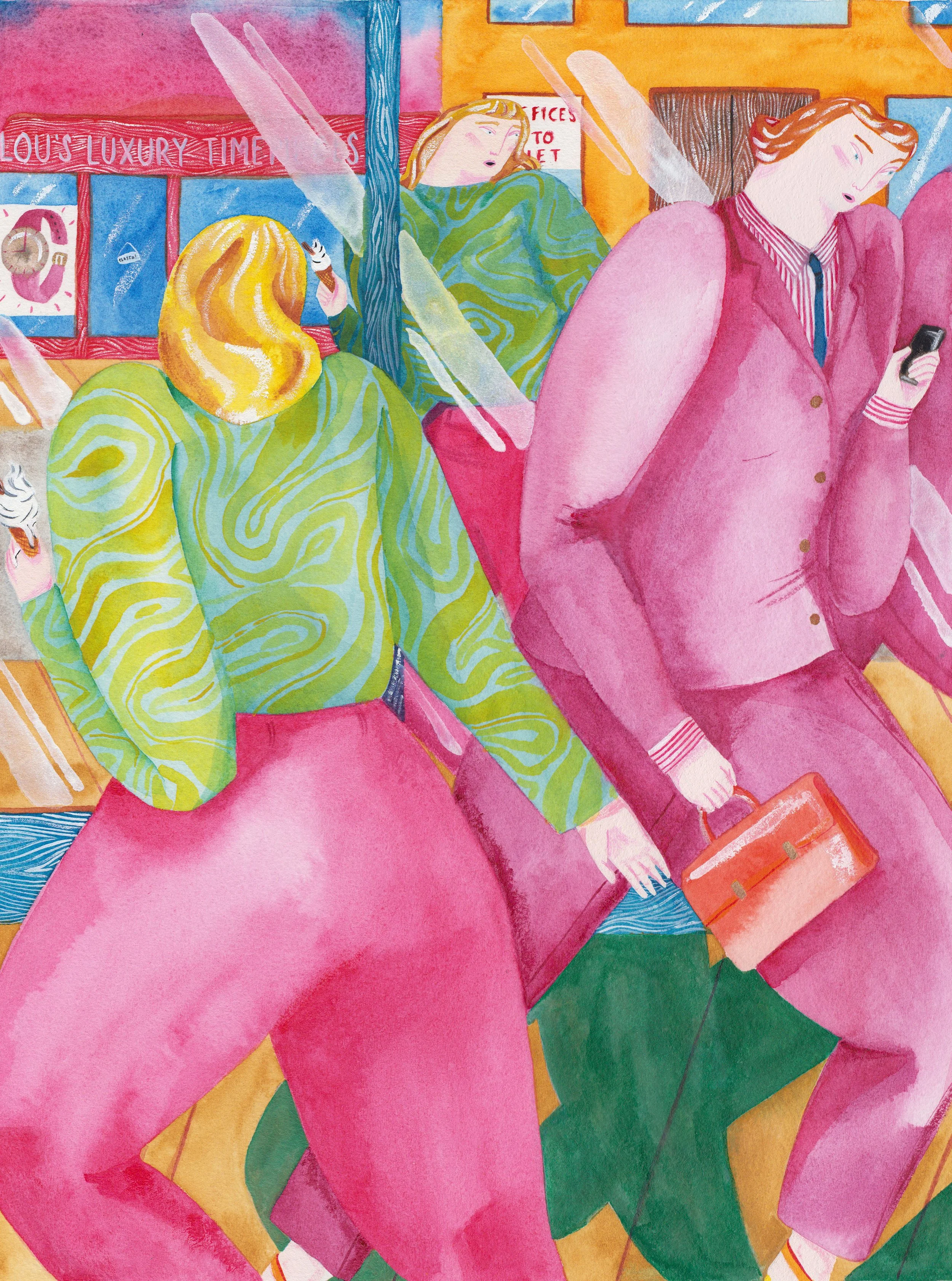 You have to do this or that, 2021, watercolour and gouache on paper, 310mm x 382mm