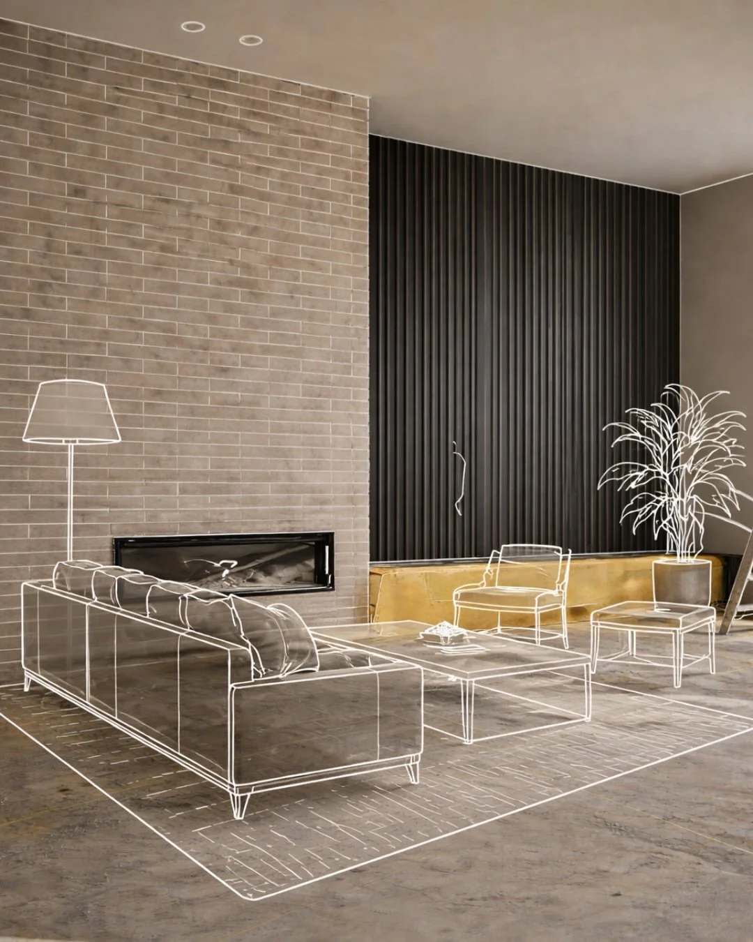 Not the final furniture, but the feeling is already here.

A visual language of tone, texture and proportion, where every surface, finish and line works together to set the mood.

At AJL Studio, we design beyond objects. We design atmosphere.

This s