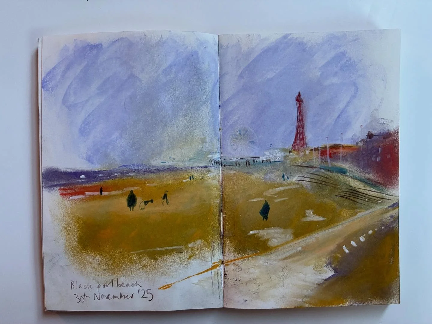 Drawing in Blackpool. A Northern wind neon with very old friends away weekend with time to draw.

#drawdrawdraw #draweveryday
#walktosee