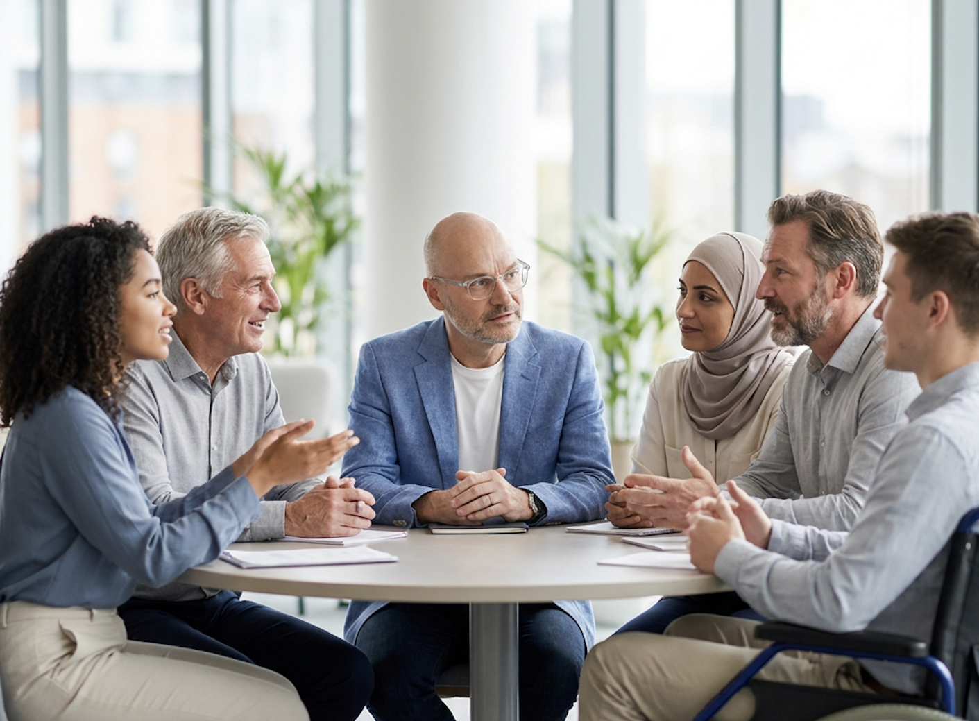 Peter facilitating a focus group with 5 participants