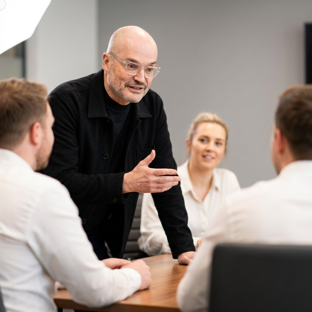 Image of Peter Sykes facilitating a team session
