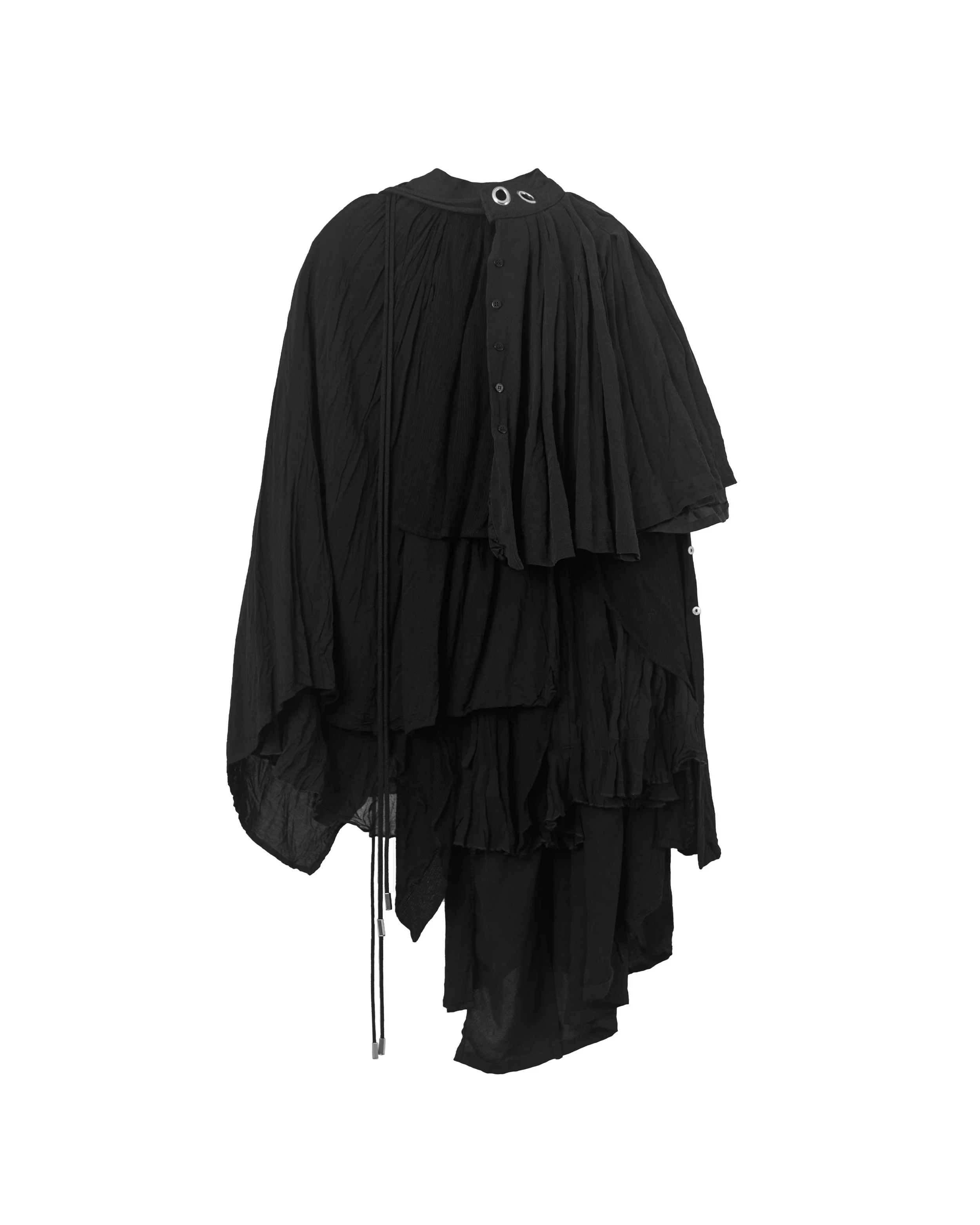 Reconstructed Drawstring Layered Wrap Skirt