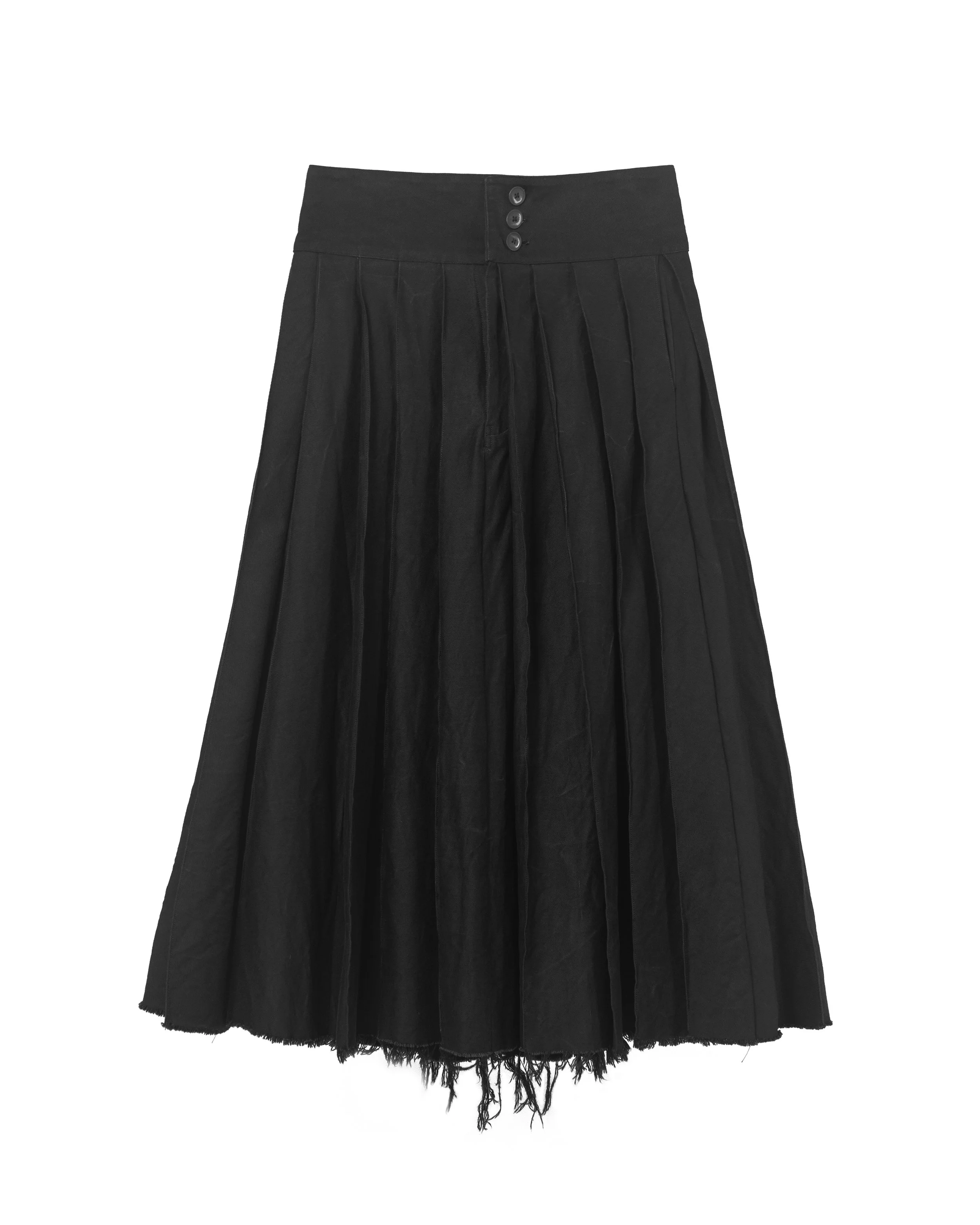 Pleated Denim Skirt