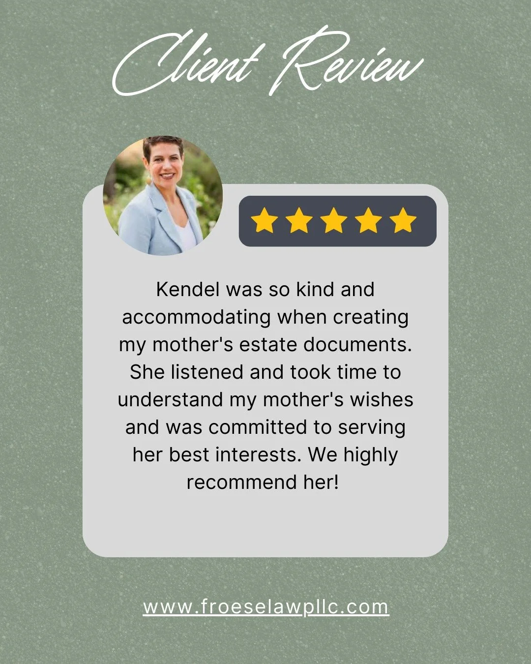 Thank you so much to this client for their kind review!