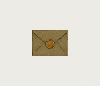 A small, brown envelope sealed with a wax seal