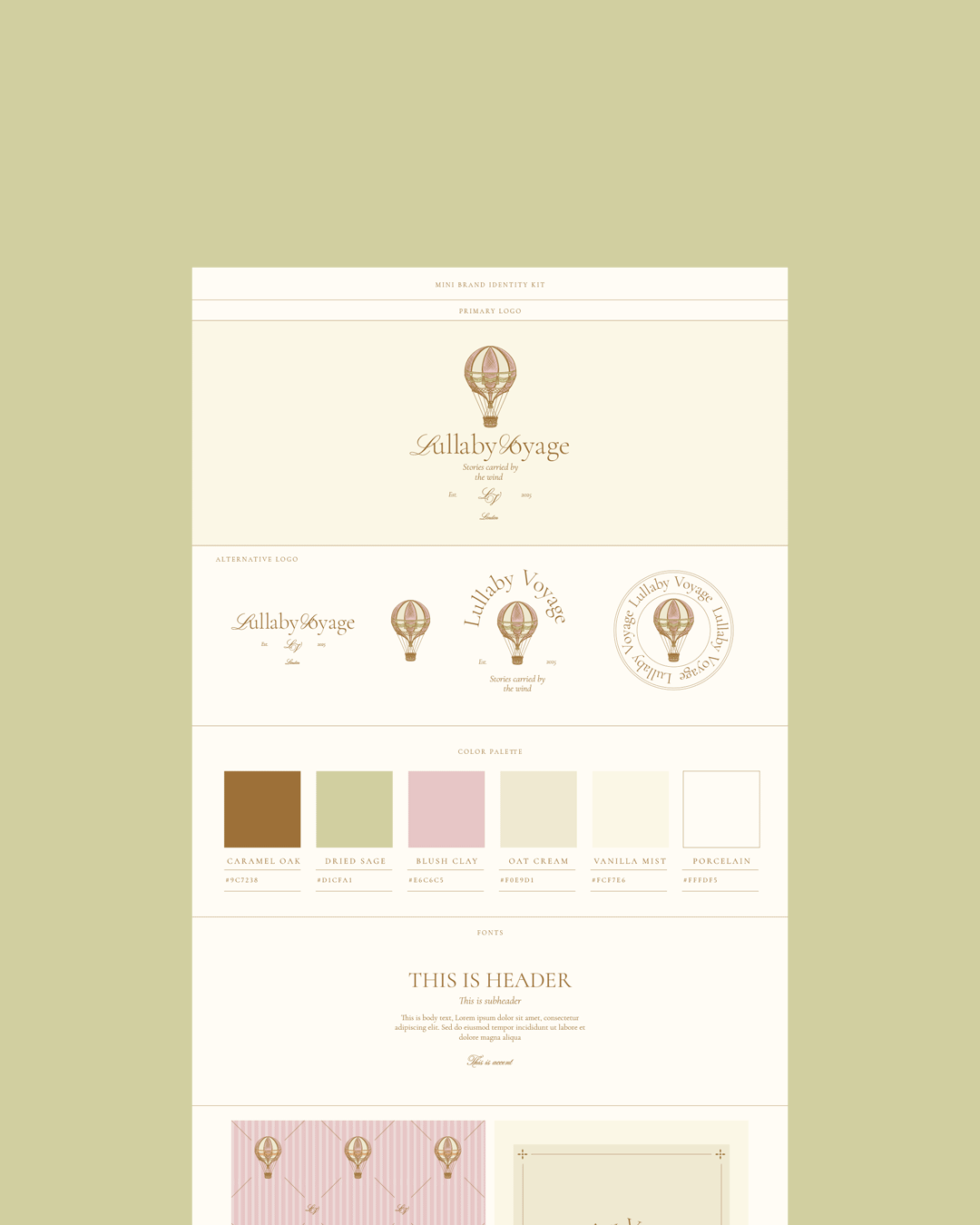 Lullaby Voyage - Mini Brand Identity Kit