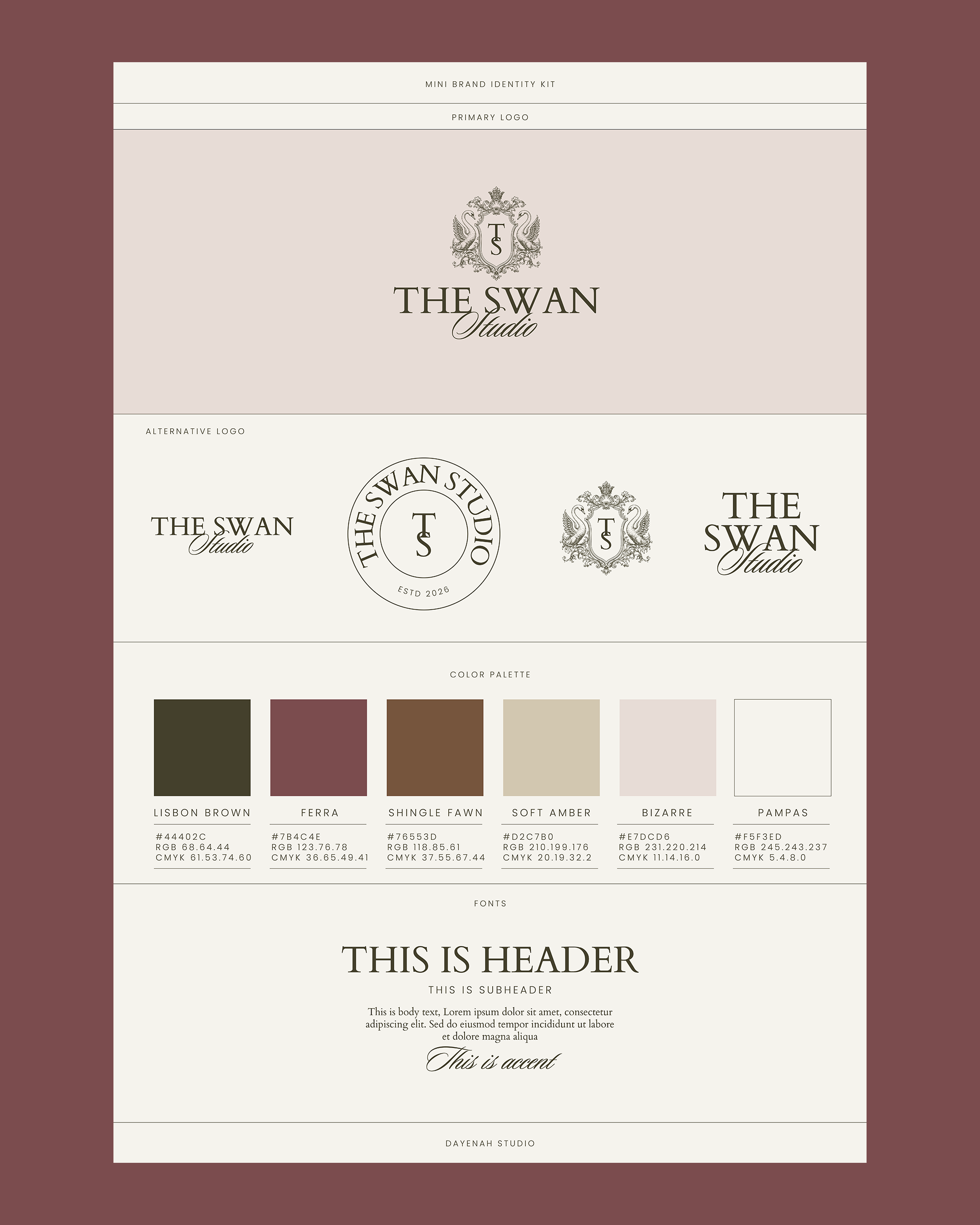 The Swan Studio | Mini Brand Identity Kit