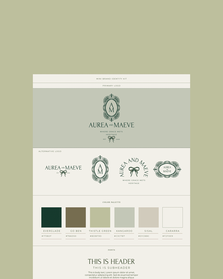 Aurea And Maeve - Mini Brand Identity Kit