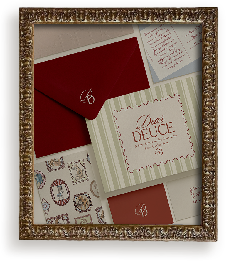 A decorative box containing love letter stationery, envelopes, and stickers with vintage illustrations, designed for romantic correspondence.