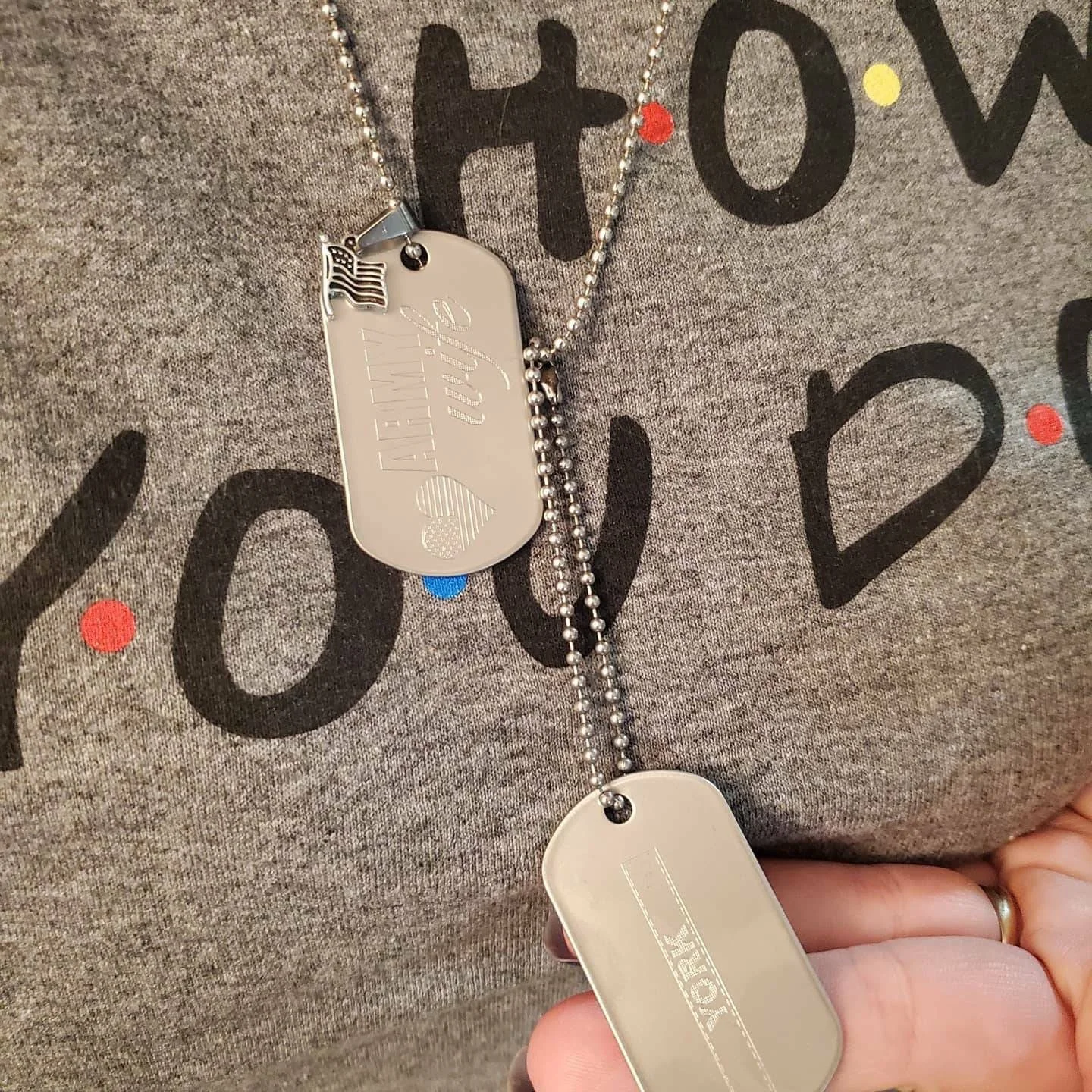 Custom Engraved Army Wife/Mom/Spouse Nametap Dog Tags — Sawdust