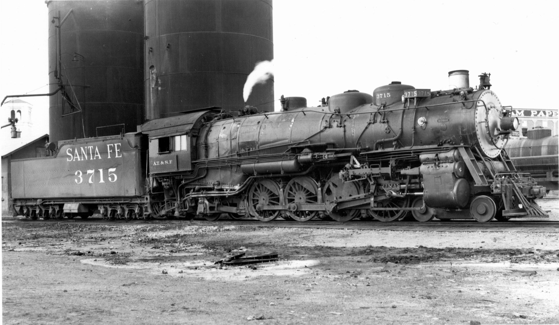 AT&SF 4-8-2 #3715 at El  Paso Stan Kistler photo.