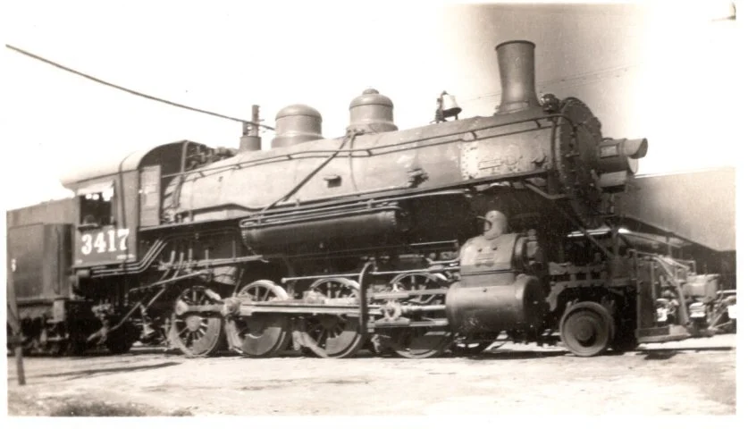   This April 25, 1934 photo by Marvin Maynard is of Southern Pacific 3417 at Tucson, Arizona.     3417 was scrapped in September 1935 at El Paso. Robby Peartree Collection.