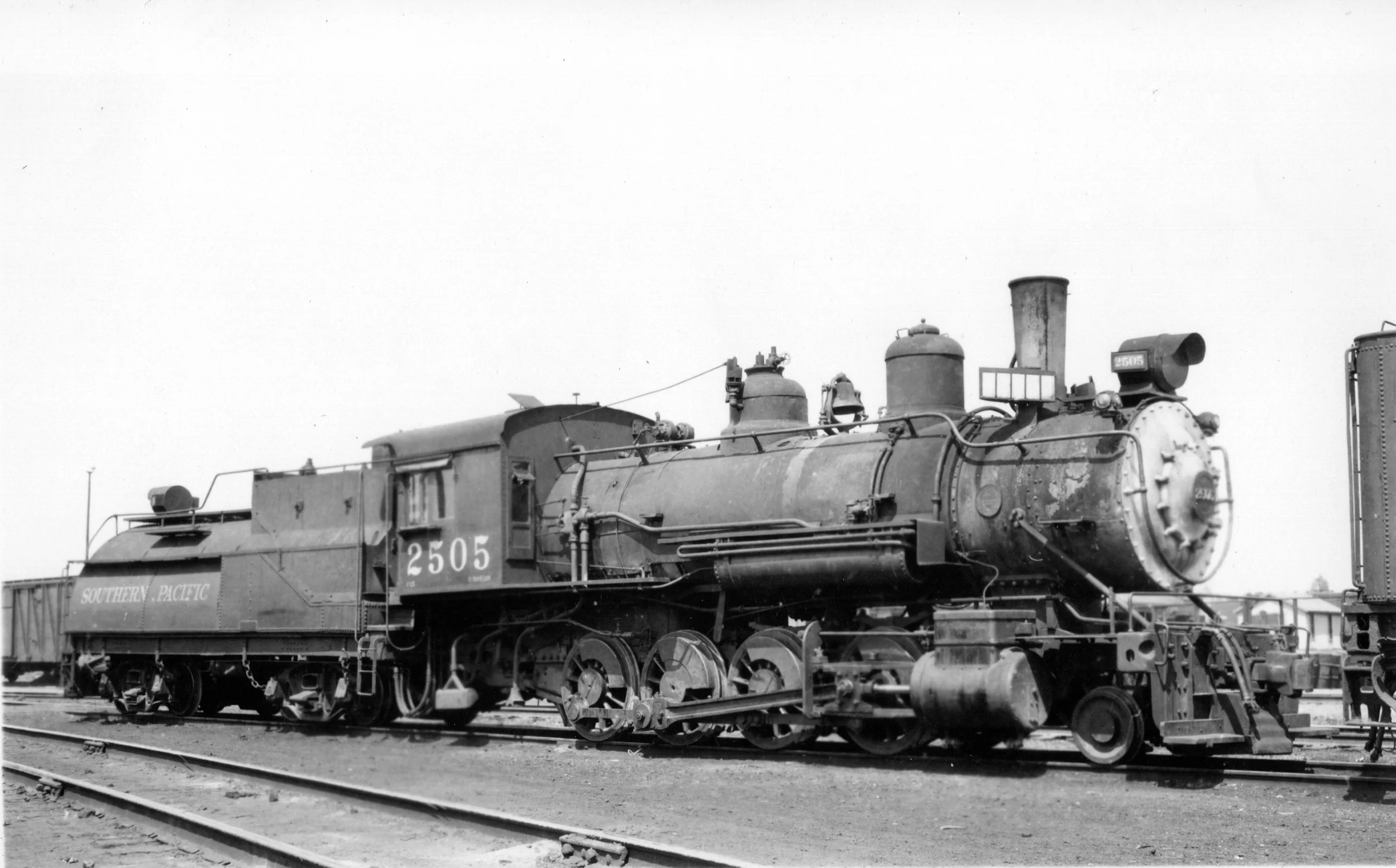 Southern Pacific 2-8-0 #2505 a C-15 class.  Origionally purchased by the EL Paso & Northeastern as #52 from Baldwin Locomotive Works in 1900 for use on the Alamogordo & Sacramento Mountain line from Alamogordo to Cloudcroft.  The El Paso & Southweste