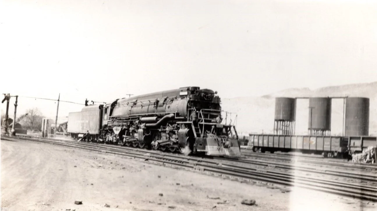 Southern Pacific class AC-9  #3805 a 2-8-8-4 being serviced at El Paso.