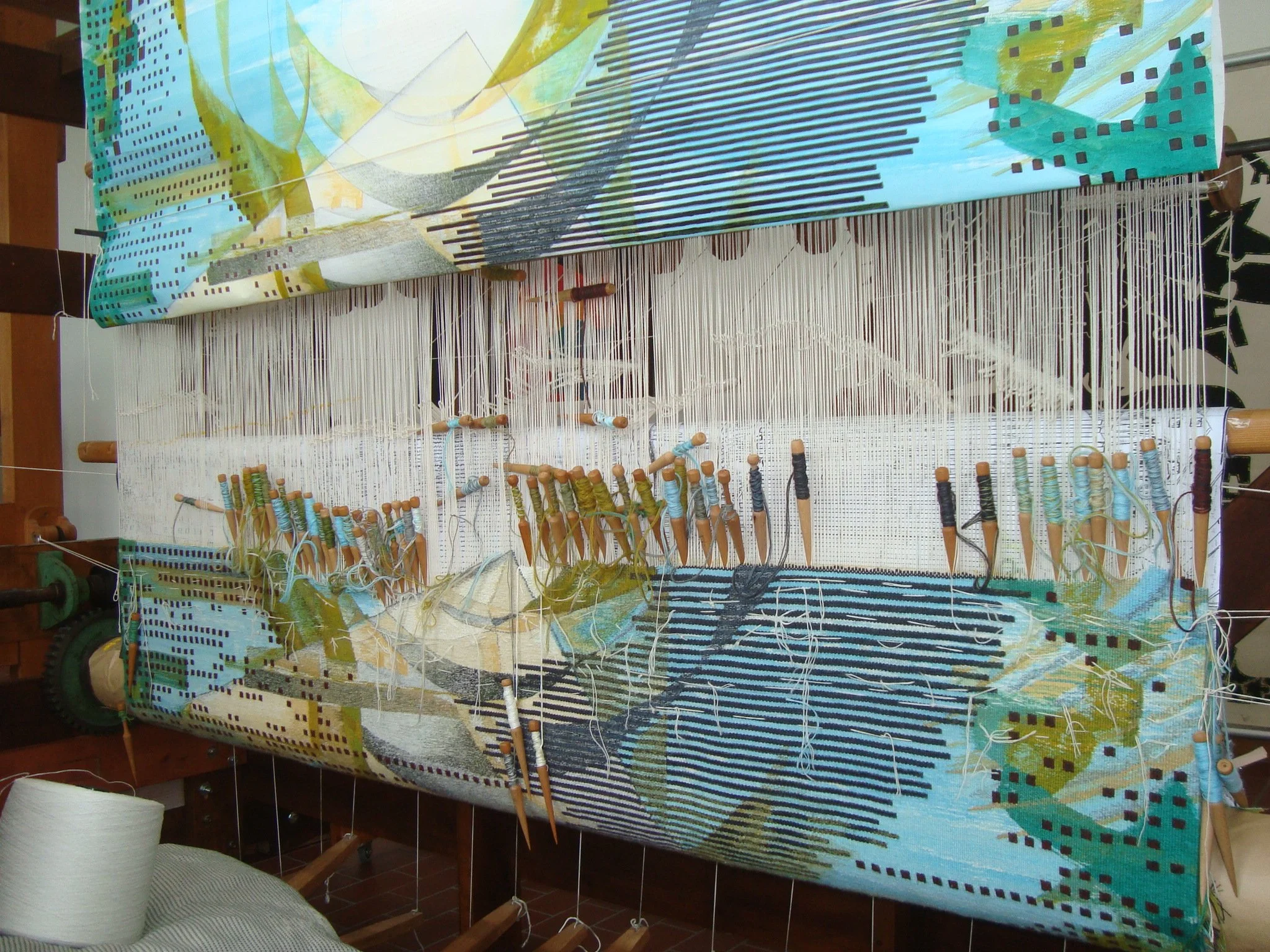 L'ombre du tilleul-tissage en cours.JPG