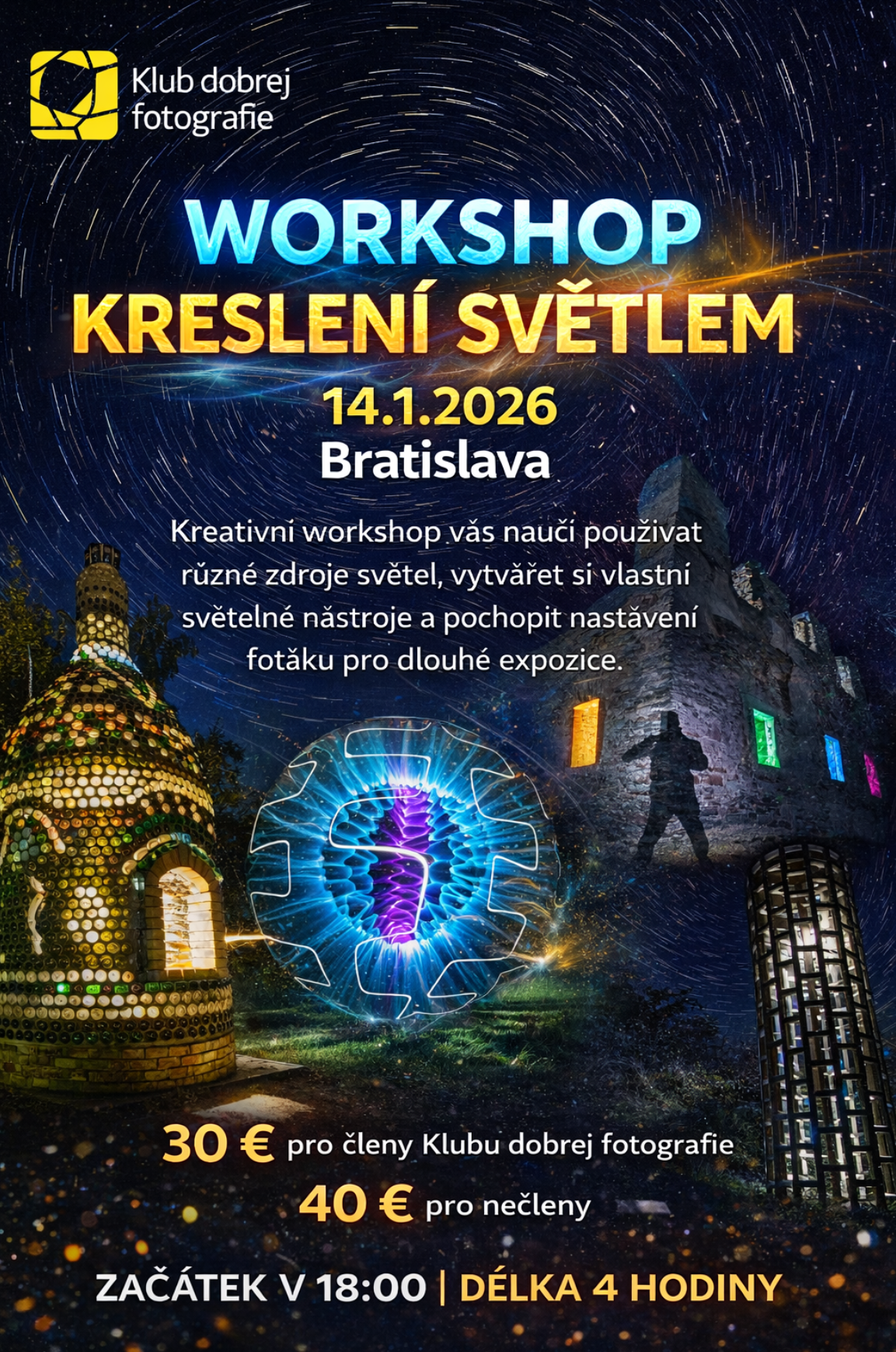 Workshop kreslení světlem v Bratislavě