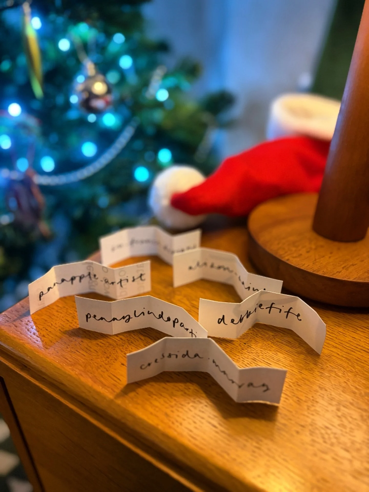 * t h e ( s a n t a )  h a t  h a s  s p o k e n *

Thanks to everyone who commented and went in the draw for one of my concertina sketchbooks, offered up very late in the day for this round of @oneofmanycharity - the six names out of the hat are as 