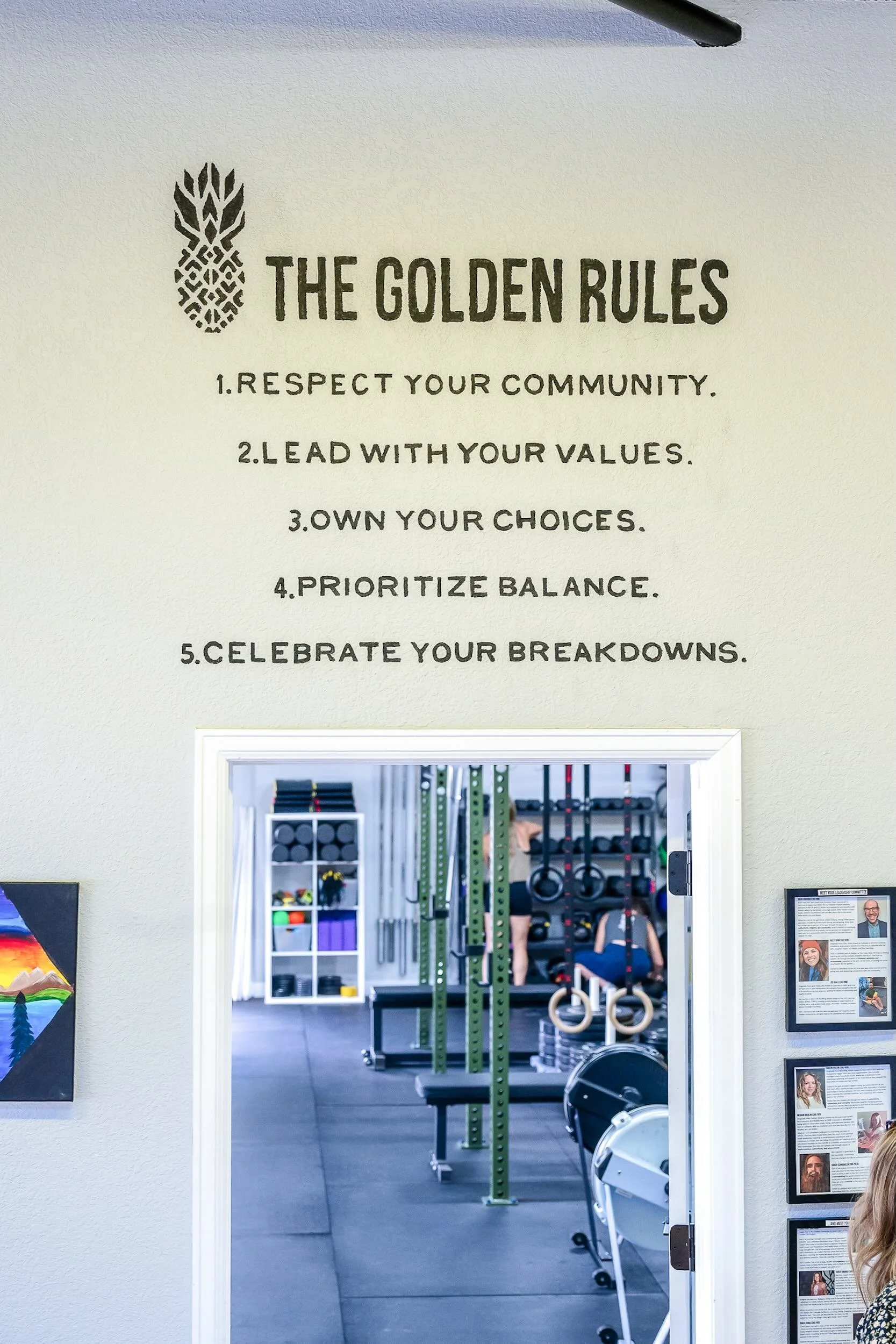 The Golden Rules displayed on the wall at The Golden Life Project