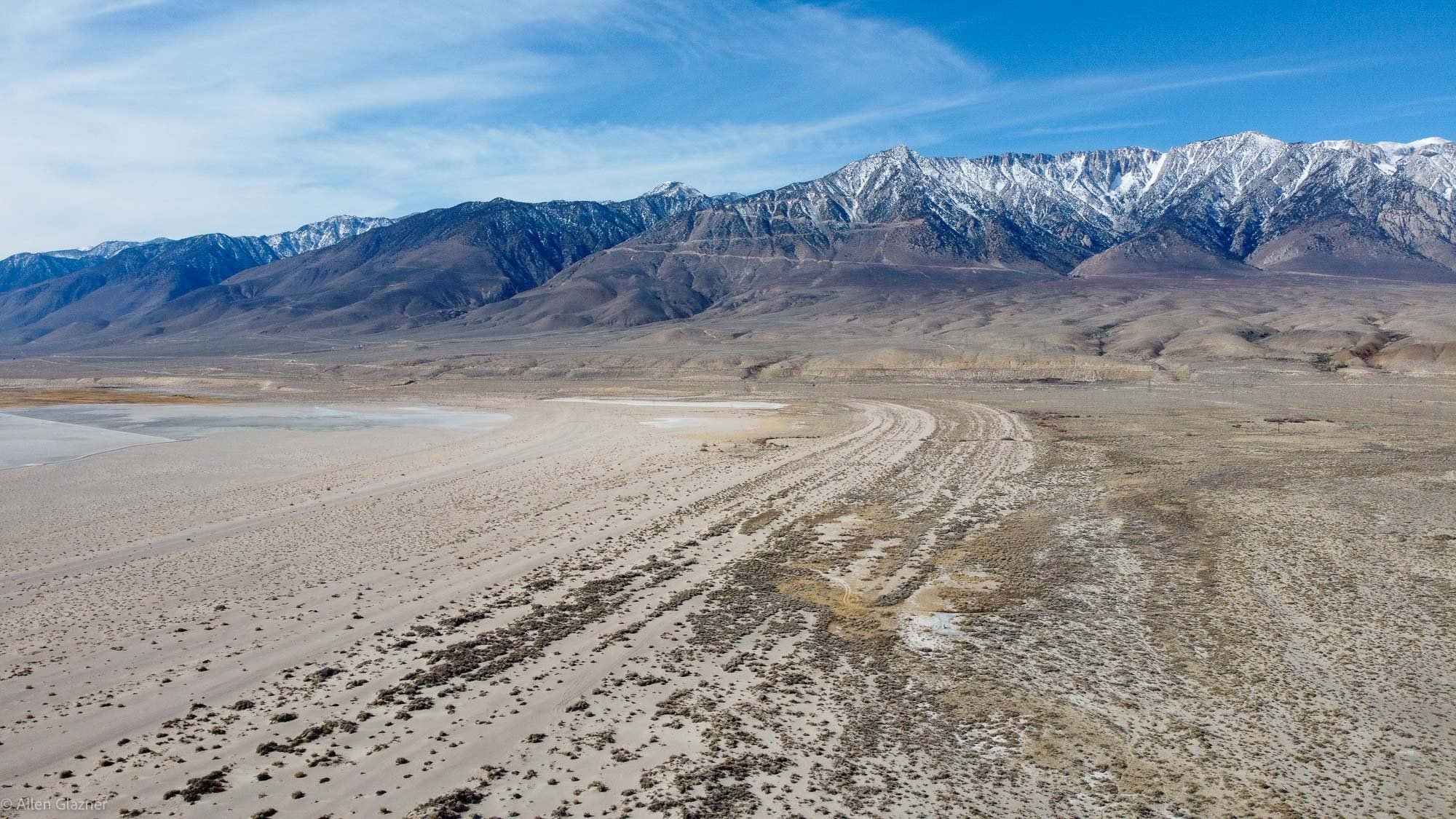 Shorelines of drying Owens Lake