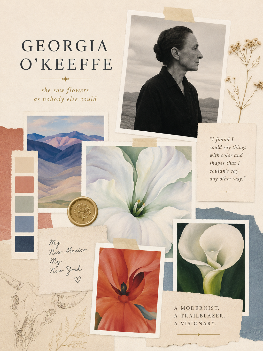 July 5, 5.00-7.00 pm - Painting Class for Adults: Georgia O'Keeffe (in Russian)