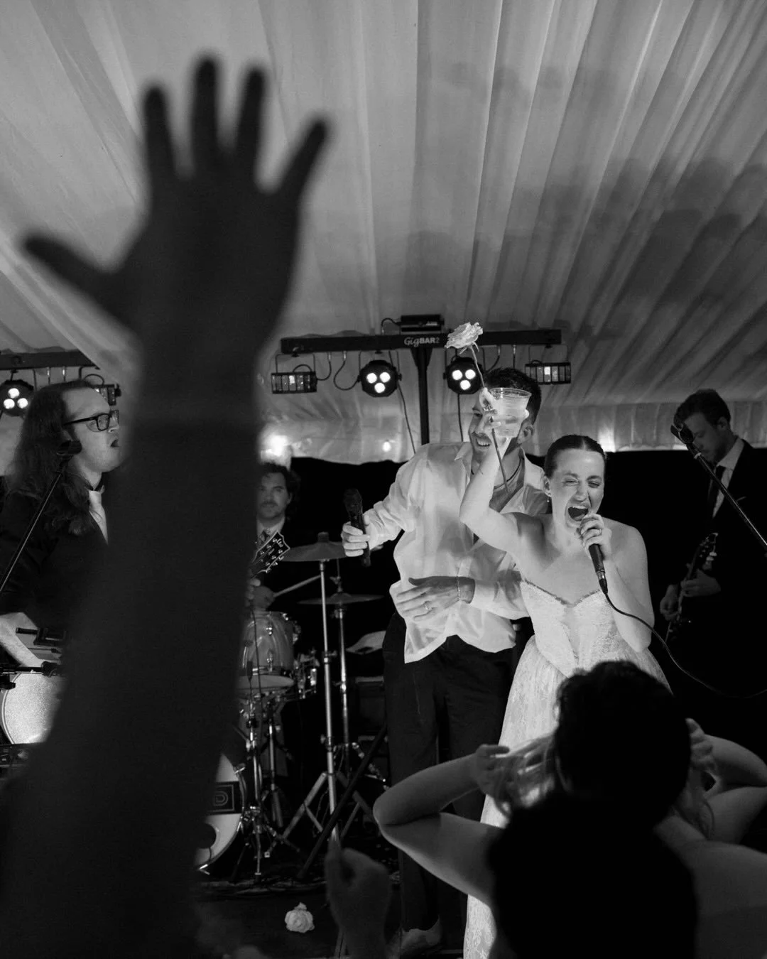 No better way to end such an incredible wedding weekend than with Free Bird and crowd surfing! 

Planning and design: @curatedeventscollective @haleygcreations 
Photo: @saintevansphoto 
Florals: @tupelohoneyflowershopandco 
HMU: @silhouetteonsite 
Ca