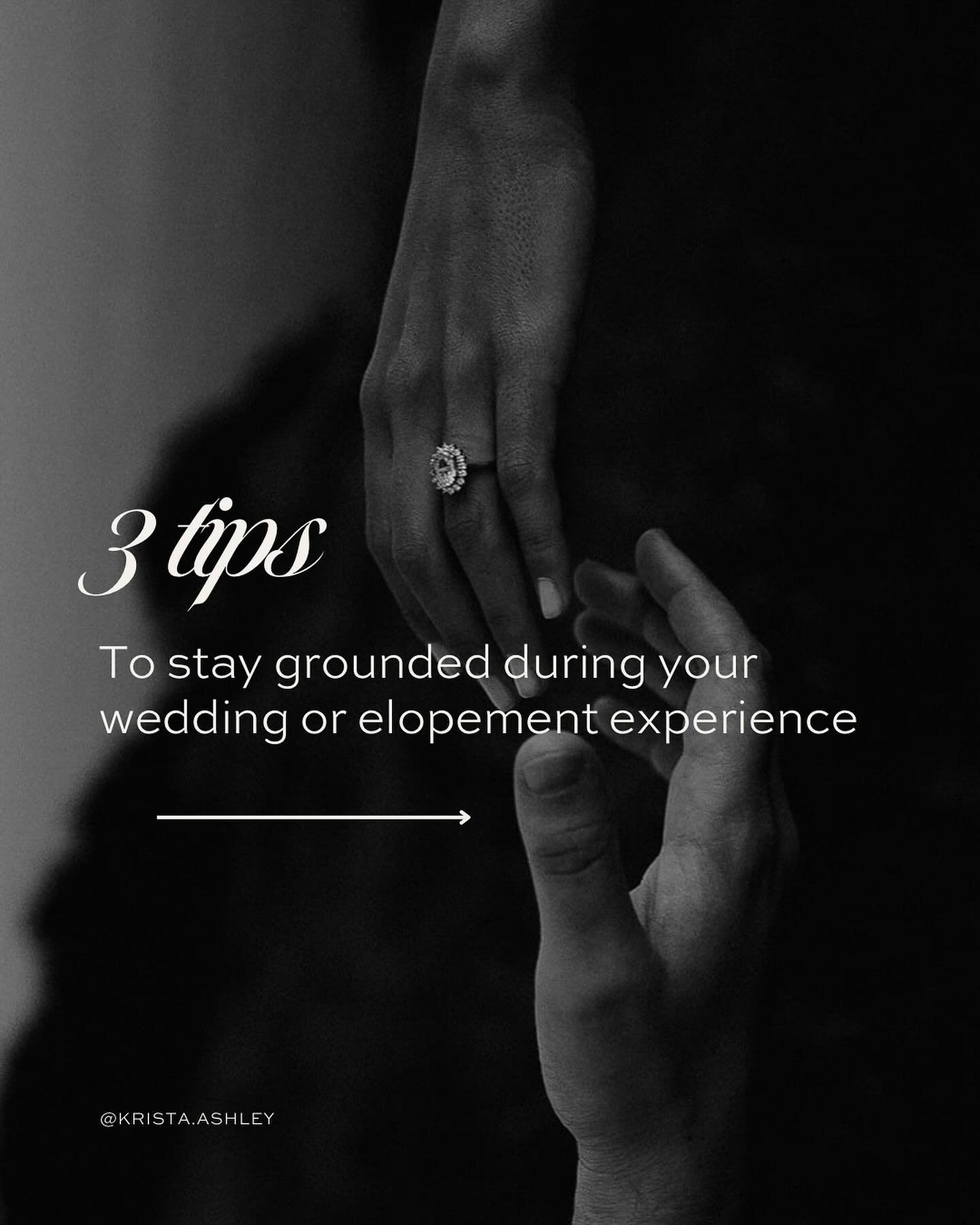 Prioritizing your presence on your wedding day might be just be my most important advice.

When you&rsquo;re fully present &amp; grounded, your experience deepens &amp; so does the memory of the day once it&rsquo;s over.

A mindful approach will also