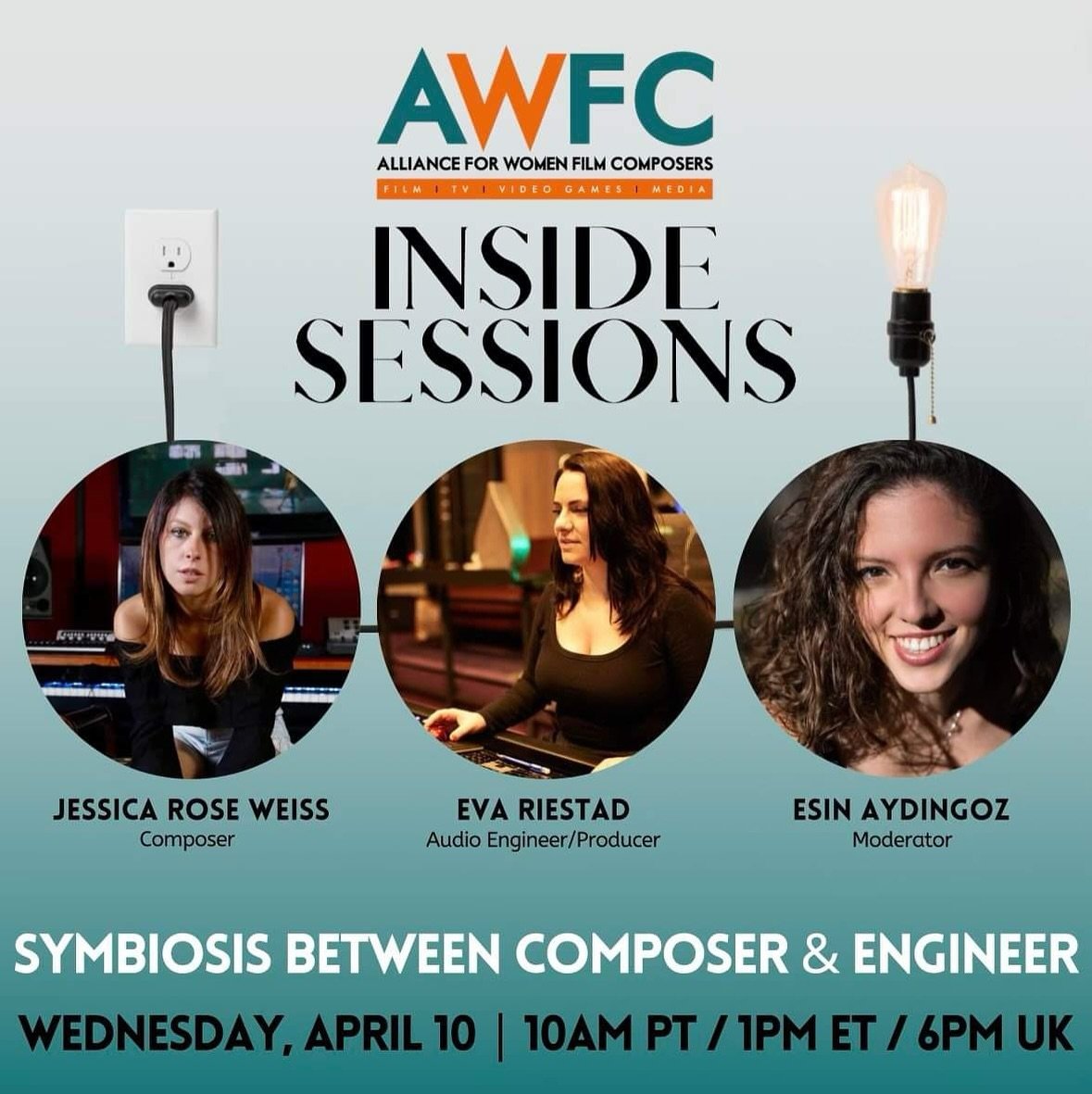 Tomorrow Wednesday April 10th, our client &amp; AWFC Secretary &amp; Grammy nominee @esinaydingoz, will be moderated a fascinating discussion about the working relationship between composer and engineer. The fun starts promptly at 10AM PT. The Zoom l