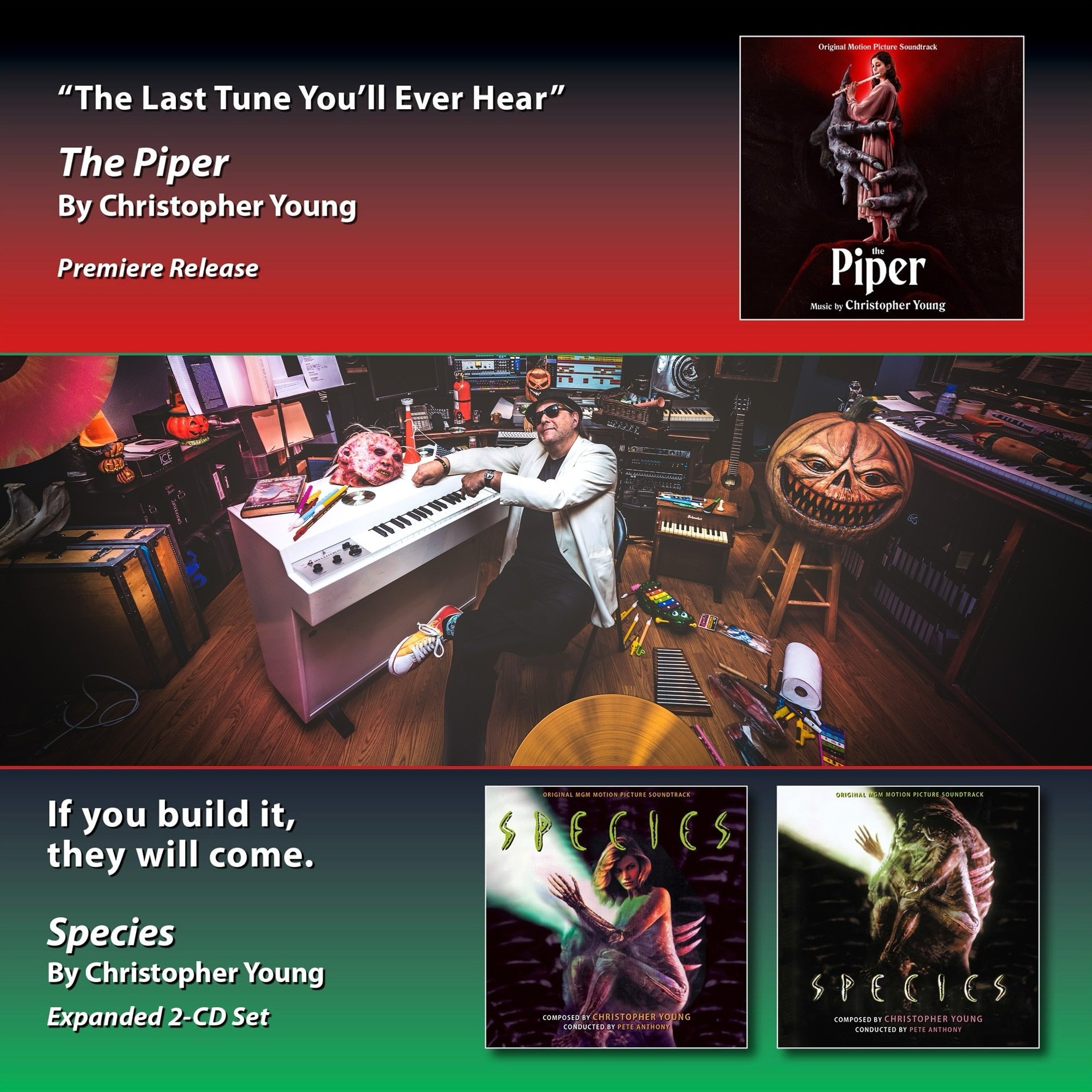 @intradacds has the latest Christopher Young CD&rsquo;s! They just released @officialchristopheryoung&rsquo;s THE PIPER &amp; an expanded edition of his masterful score from SPECIES! THE PIPER (@filmmusiccritics) award-winner) is also available digit