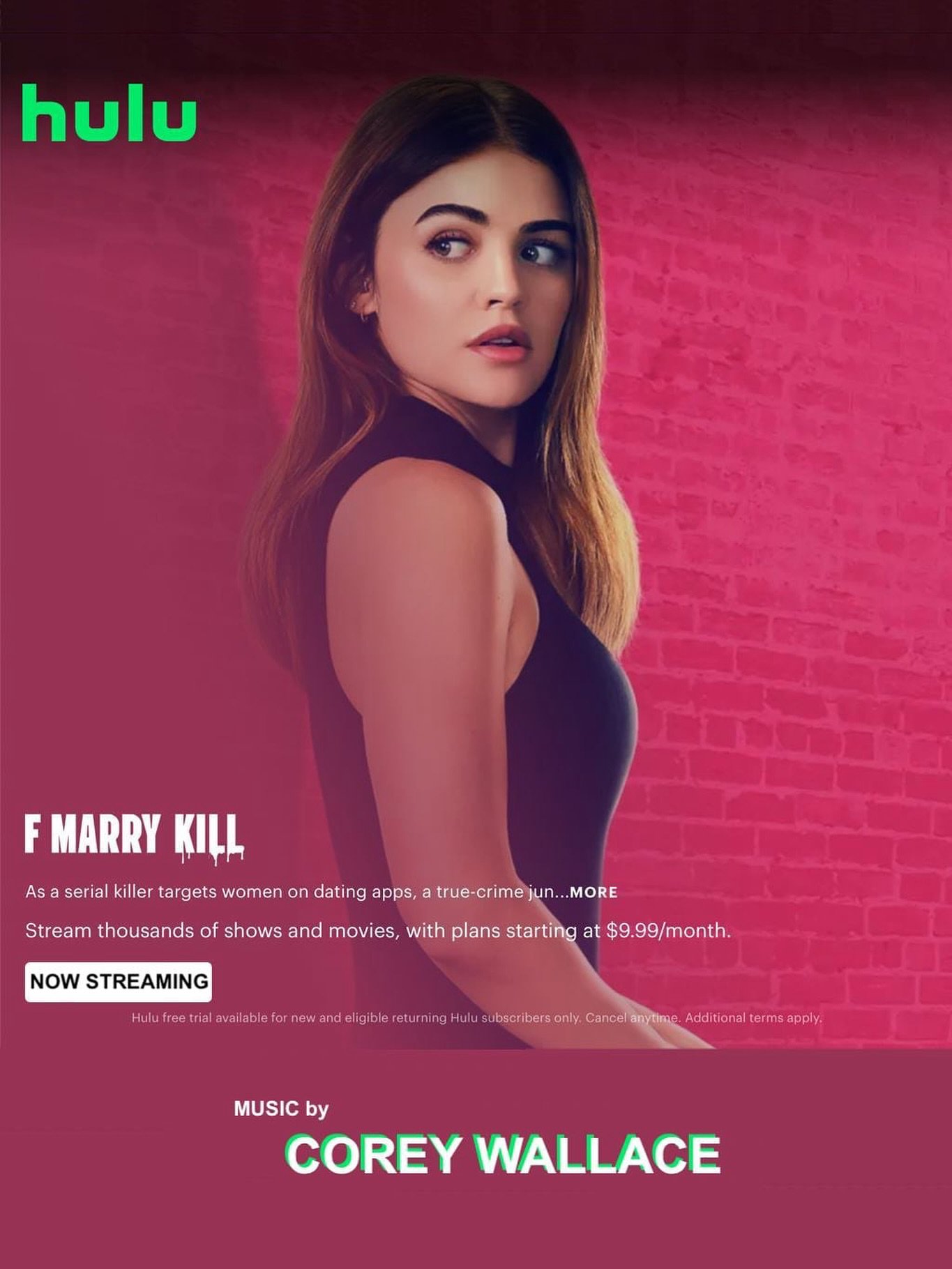 As a serial killer targets women on dating apps, a true-crime junkie must figure out which of her three dates is a f-boy, marriage material, or is trying to kill her.

This hysterical comedy/mystery is now streaming on @hulu! 𝙁*** 𝙈𝘼𝙍𝙍𝙔 𝙆𝙄𝙇?