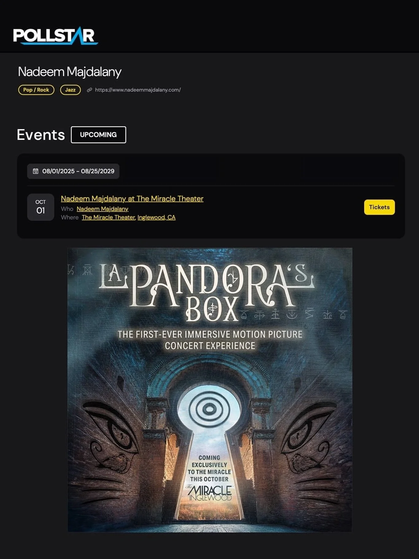We’re excited to see ππΌ ππΌππΏπππΌ’π π½ππ is mentioned on Pollstar! Congrats to our client and the man behind this historic project, Nadeem Majdalany @majdalany! Pollstar has been the voice for Live Entertainment for over 40 year